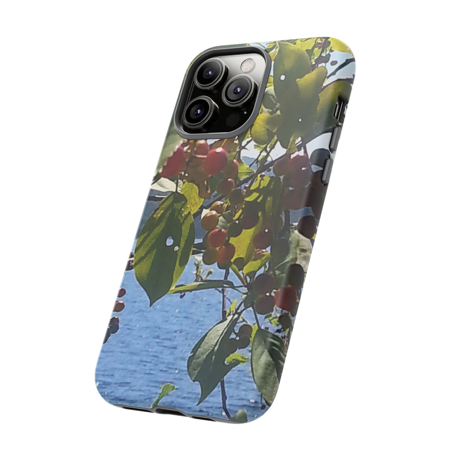 Phone Case - Nature-Inspired  - Vibrant Berry & Water Design