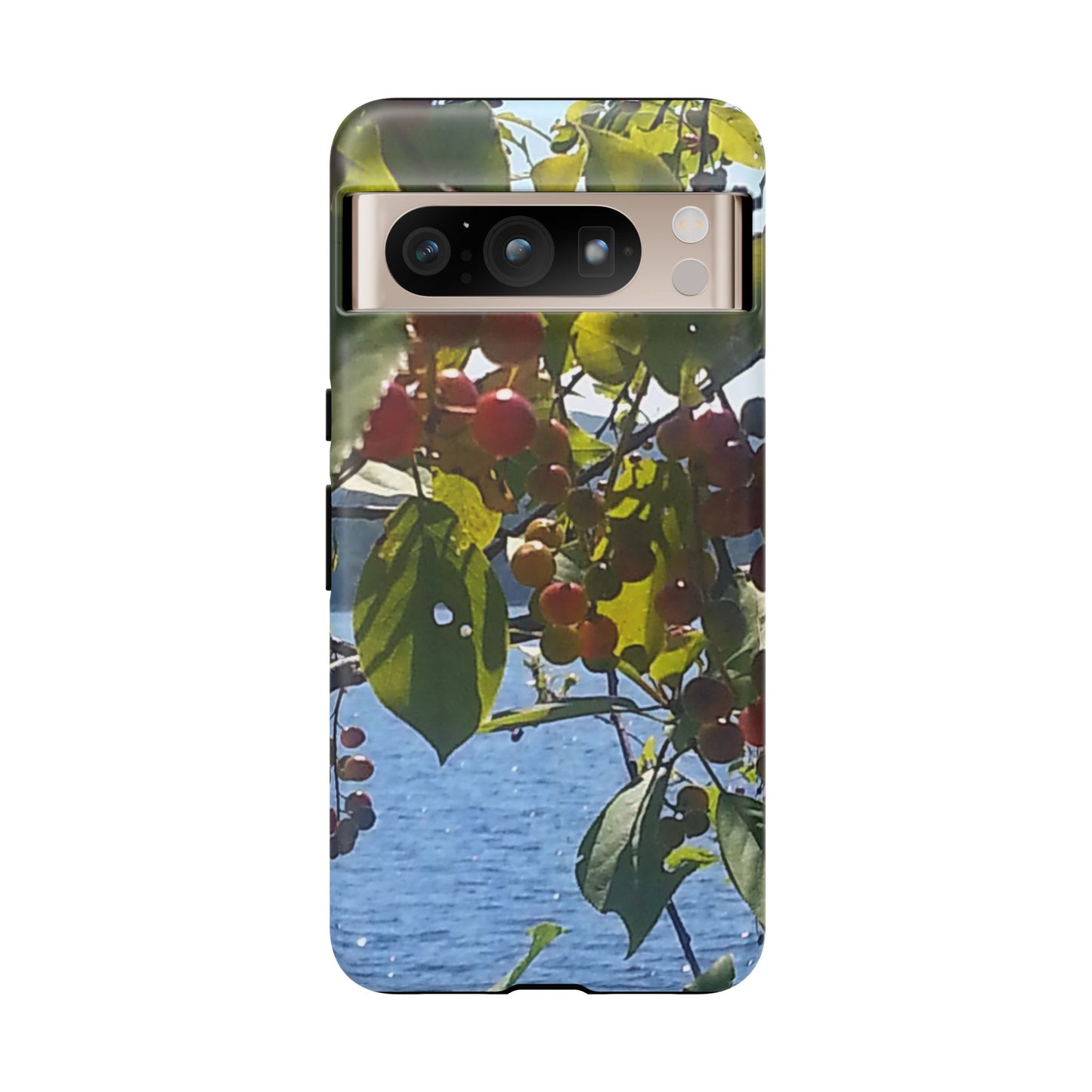 Phone Case - Nature-Inspired  - Vibrant Berry & Water Design