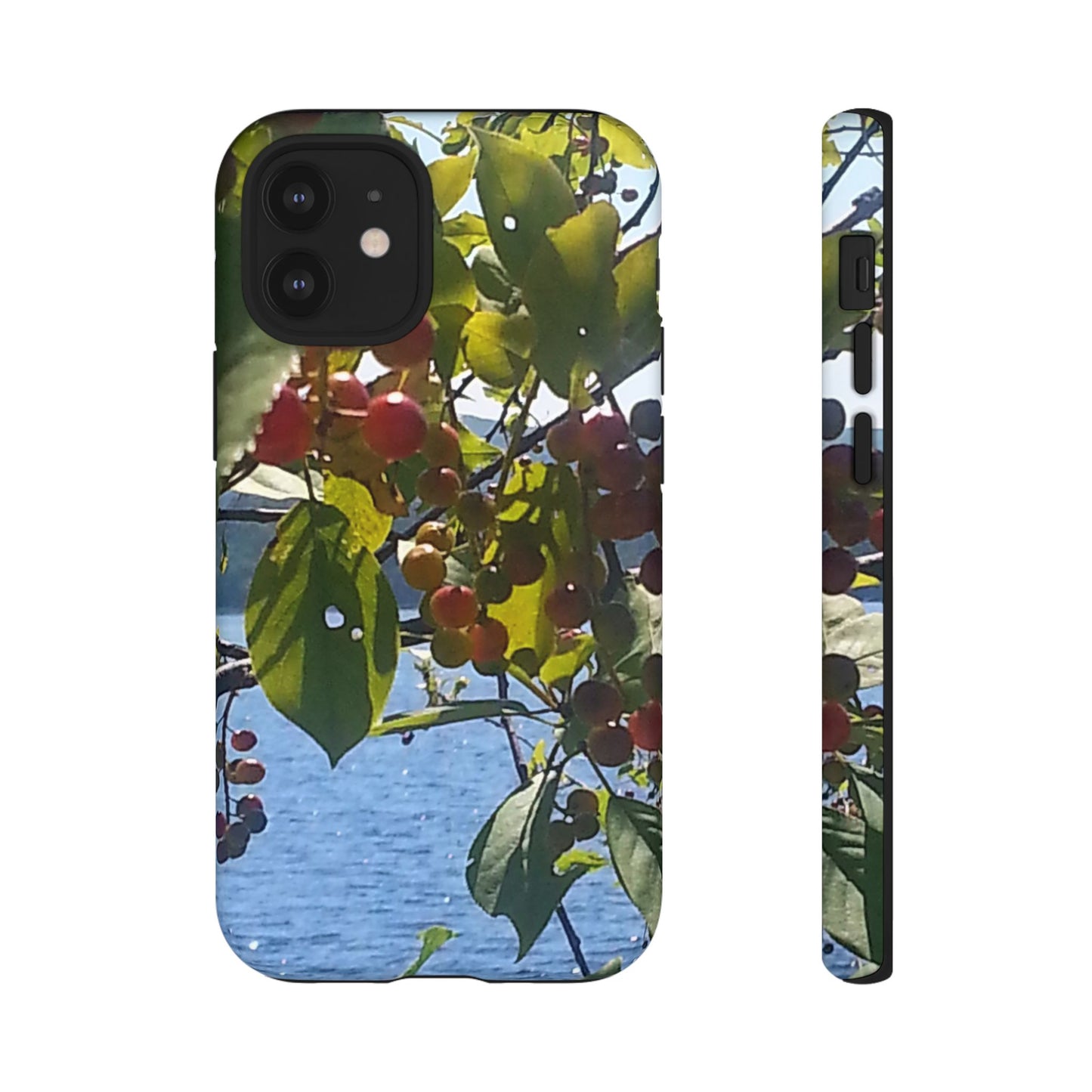 Phone Case - Nature-Inspired  - Vibrant Berry & Water Design