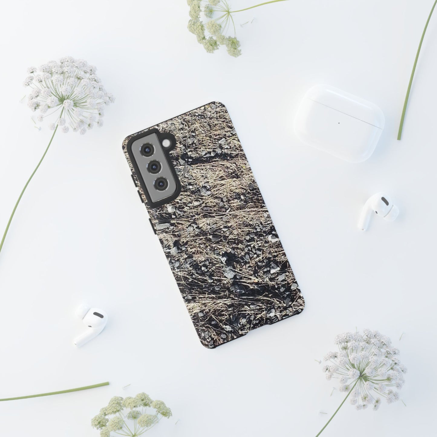 Phone Case -  Nature-Inspired Stone Bed Design for Outdoor Enthusiasts