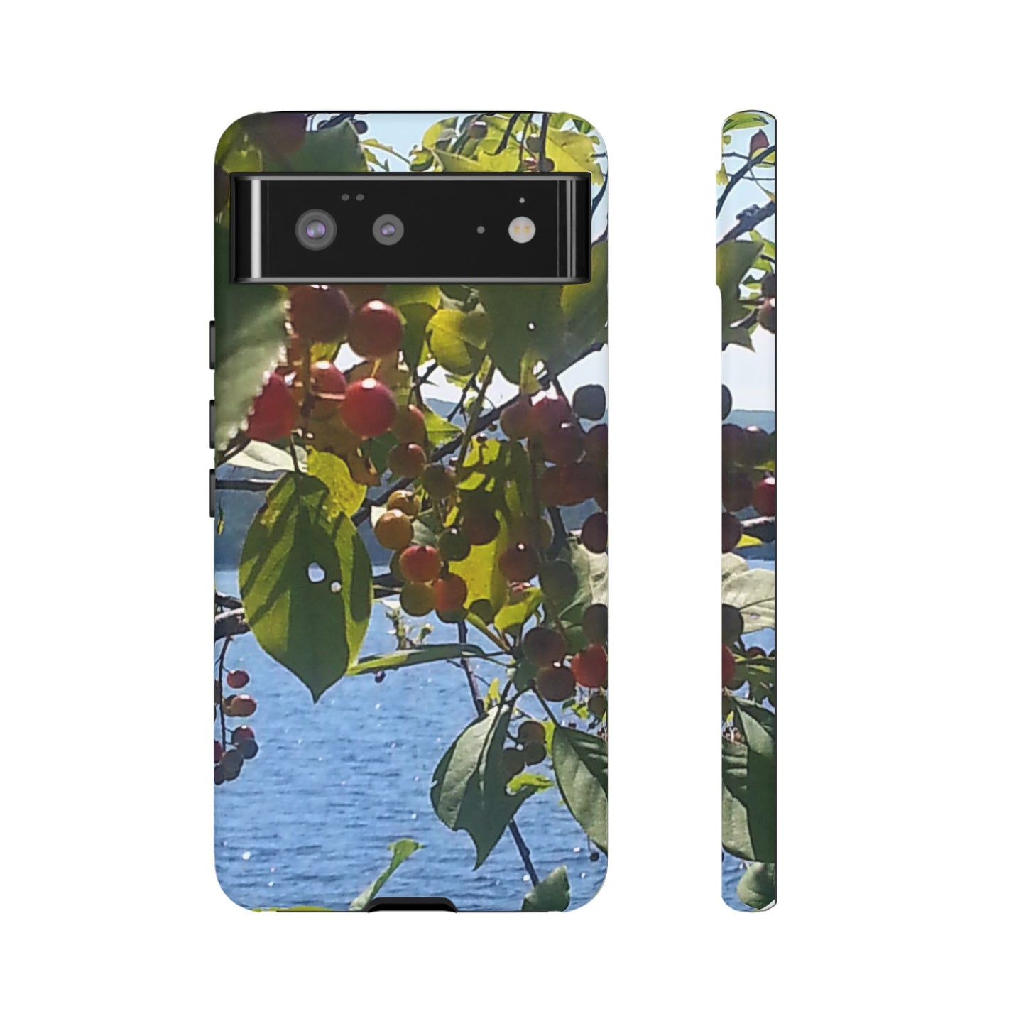 Phone Case - Nature-Inspired  - Vibrant Berry & Water Design