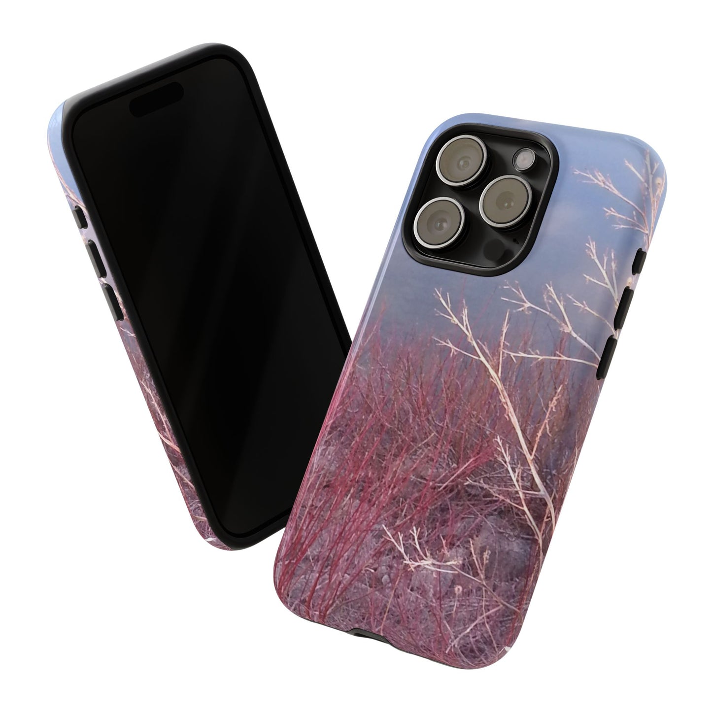 Phone Case - Nature-Inspired Winter Branches Coral Color