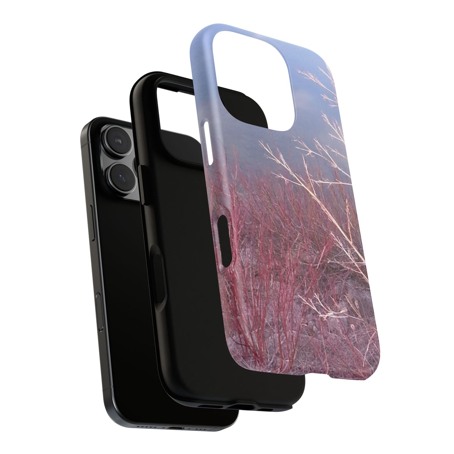 Phone Case - Nature-Inspired Winter Branches Coral Color