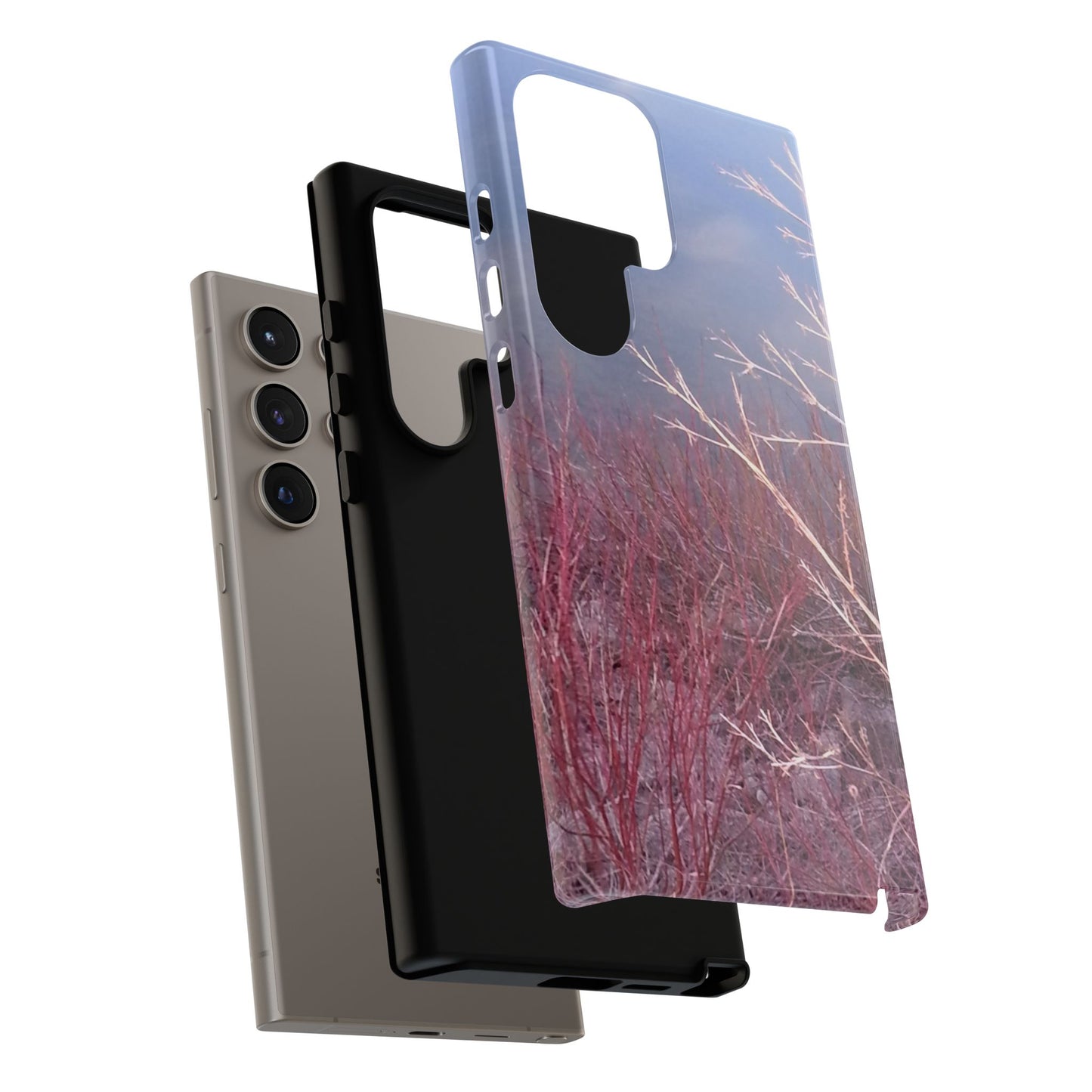 Phone Case - Nature-Inspired Winter Branches Coral Color