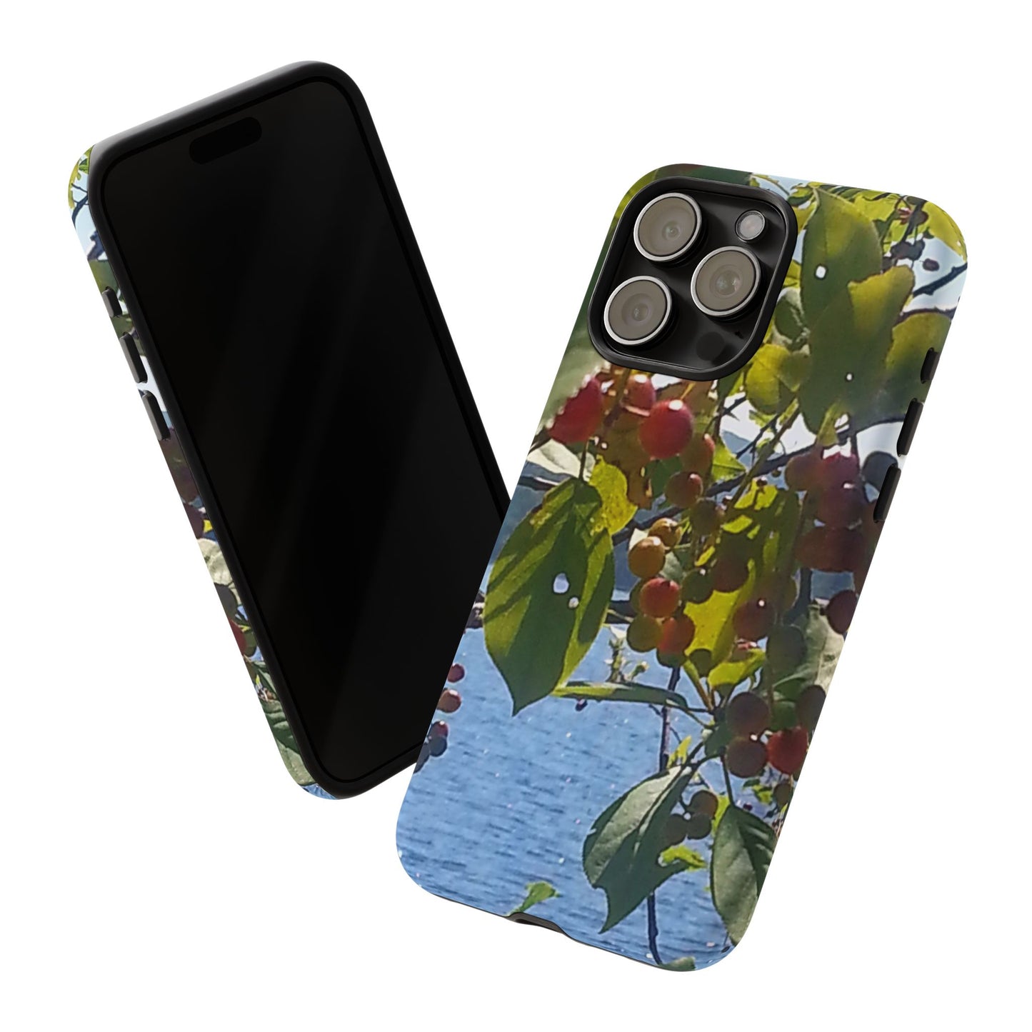 Phone Case - Nature-Inspired  - Vibrant Berry & Water Design