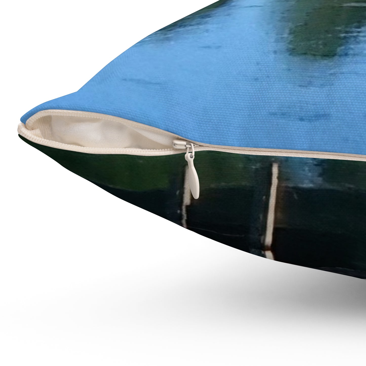 Nature-Inspired Decorative Square Pillow | Tranquil Water Reflection