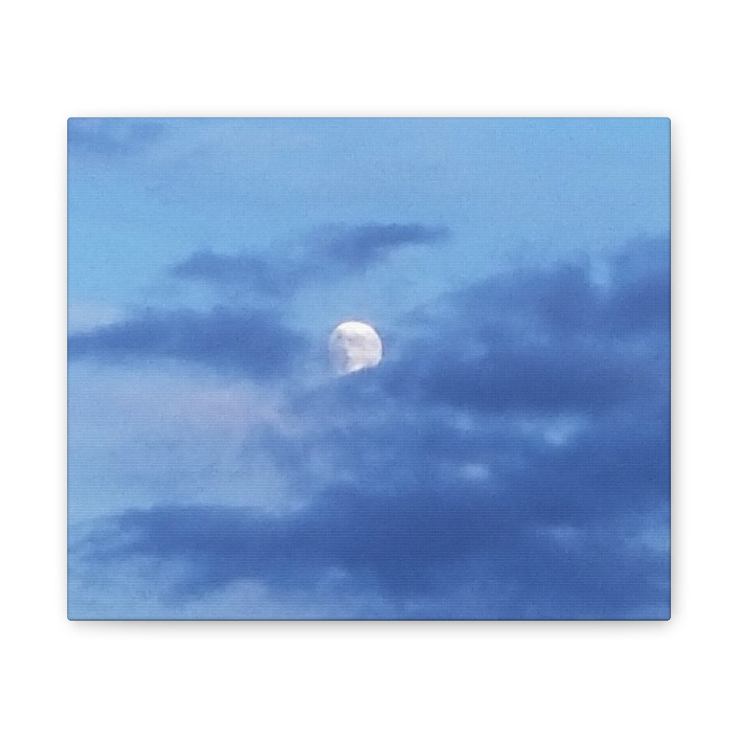 Canvas Art Print  Moonlit Sky- Serene Blue Wall Décor for Home