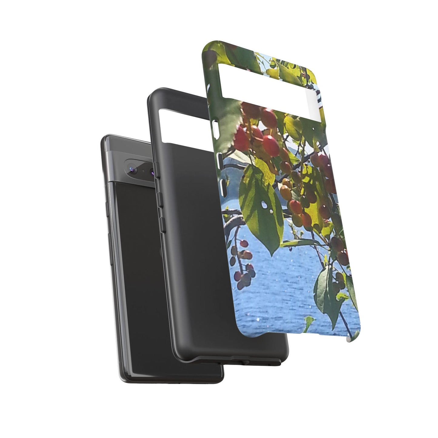 Phone Case - Nature-Inspired  - Vibrant Berry & Water Design