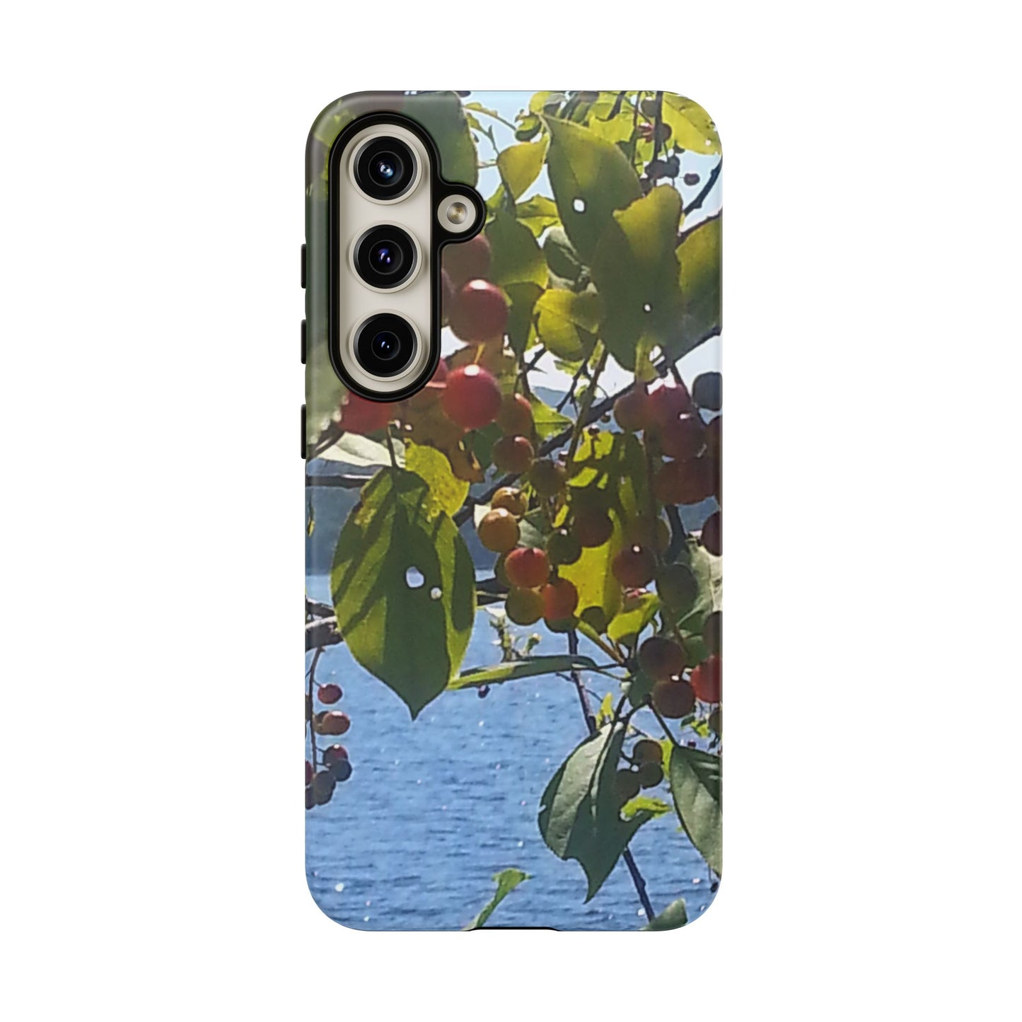 Phone Case - Nature-Inspired  - Vibrant Berry & Water Design