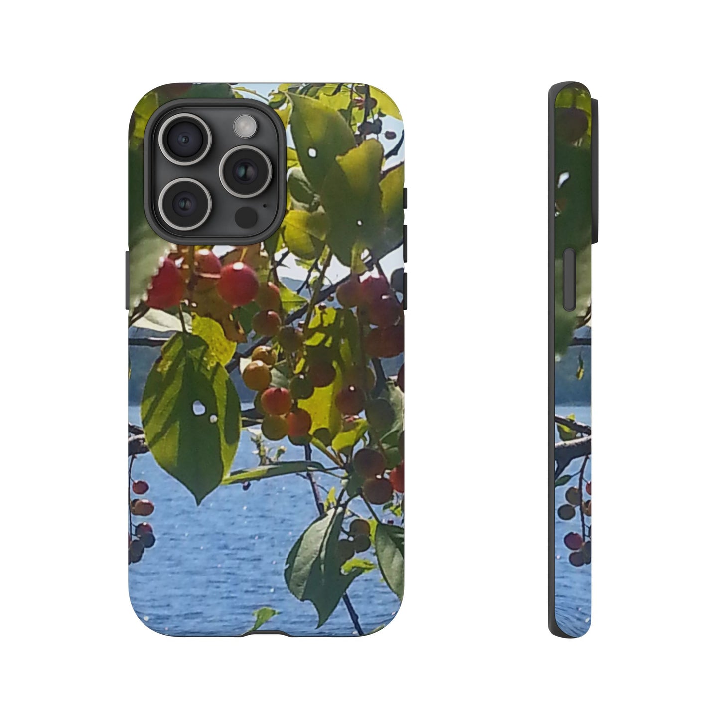 Phone Case - Nature-Inspired  - Vibrant Berry & Water Design