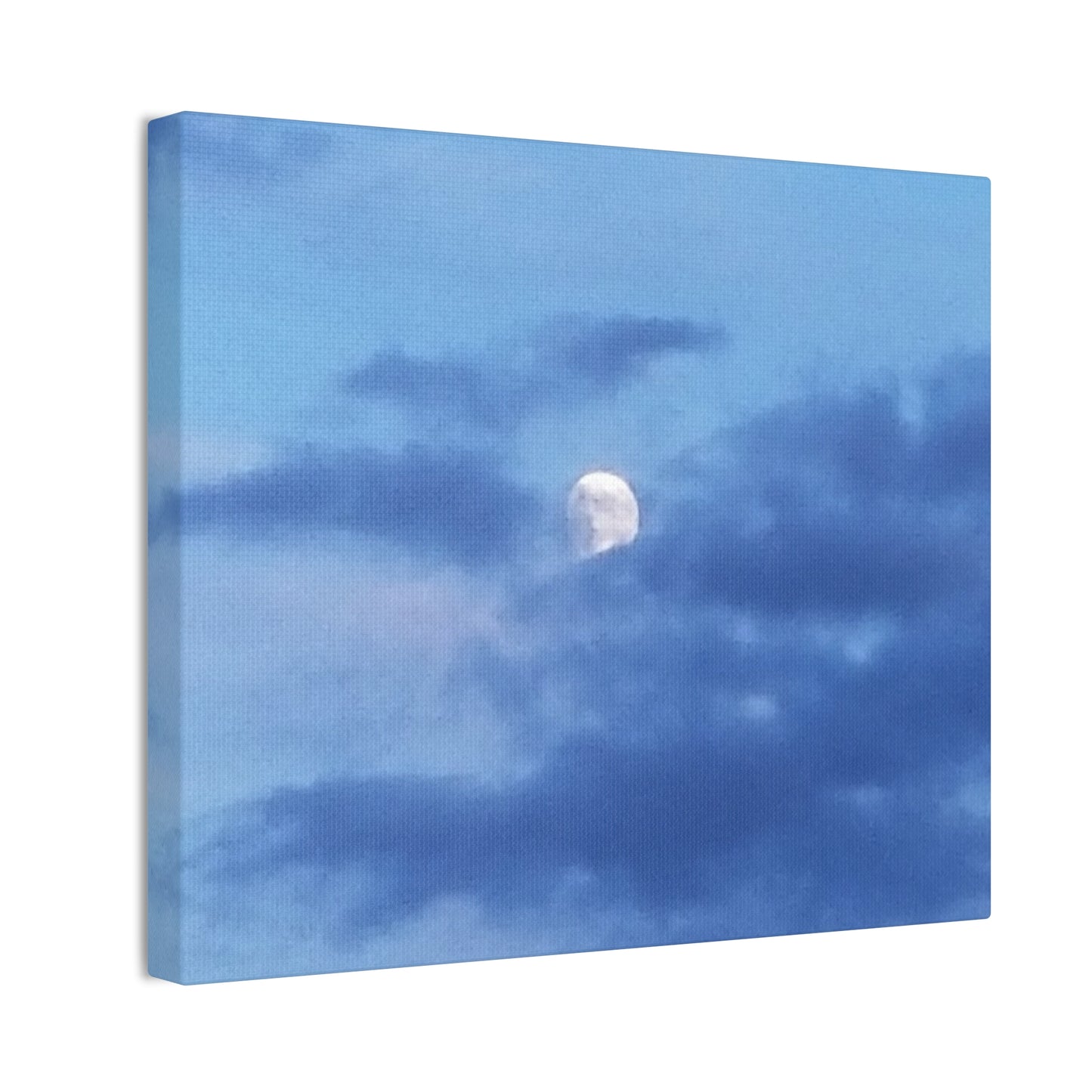 Canvas Art Print  Moonlit Sky- Serene Blue Wall Décor for Home