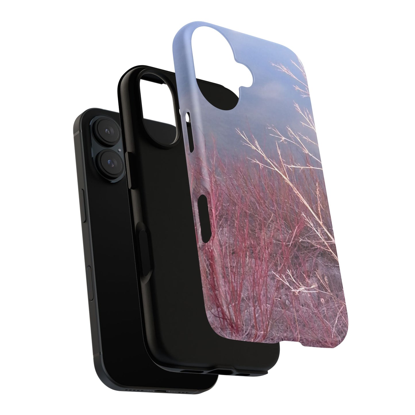 Phone Case - Nature-Inspired Winter Branches Coral Color