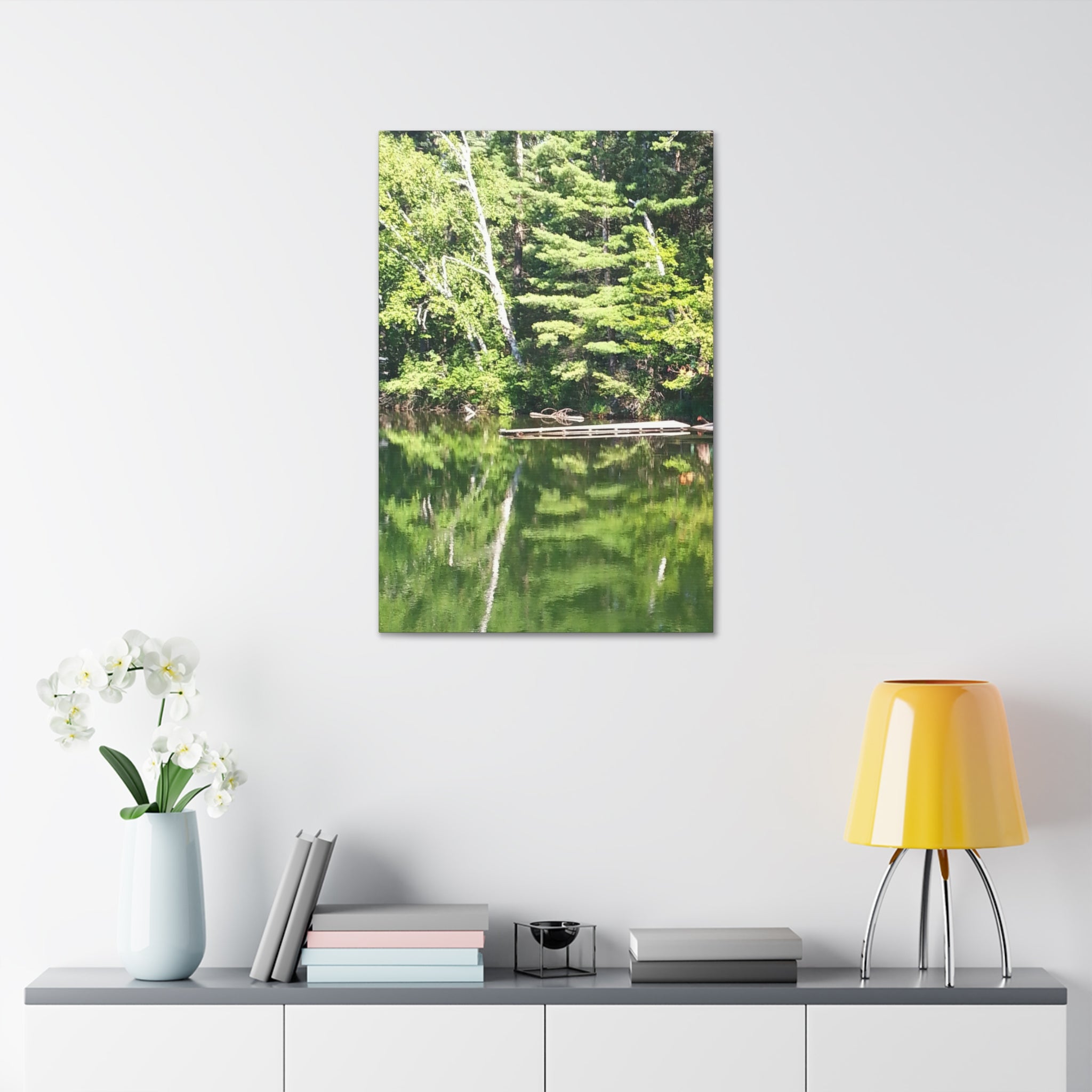 Echoed Stillness | Sheltered Green Lake Wall Art | The Nurture Collection