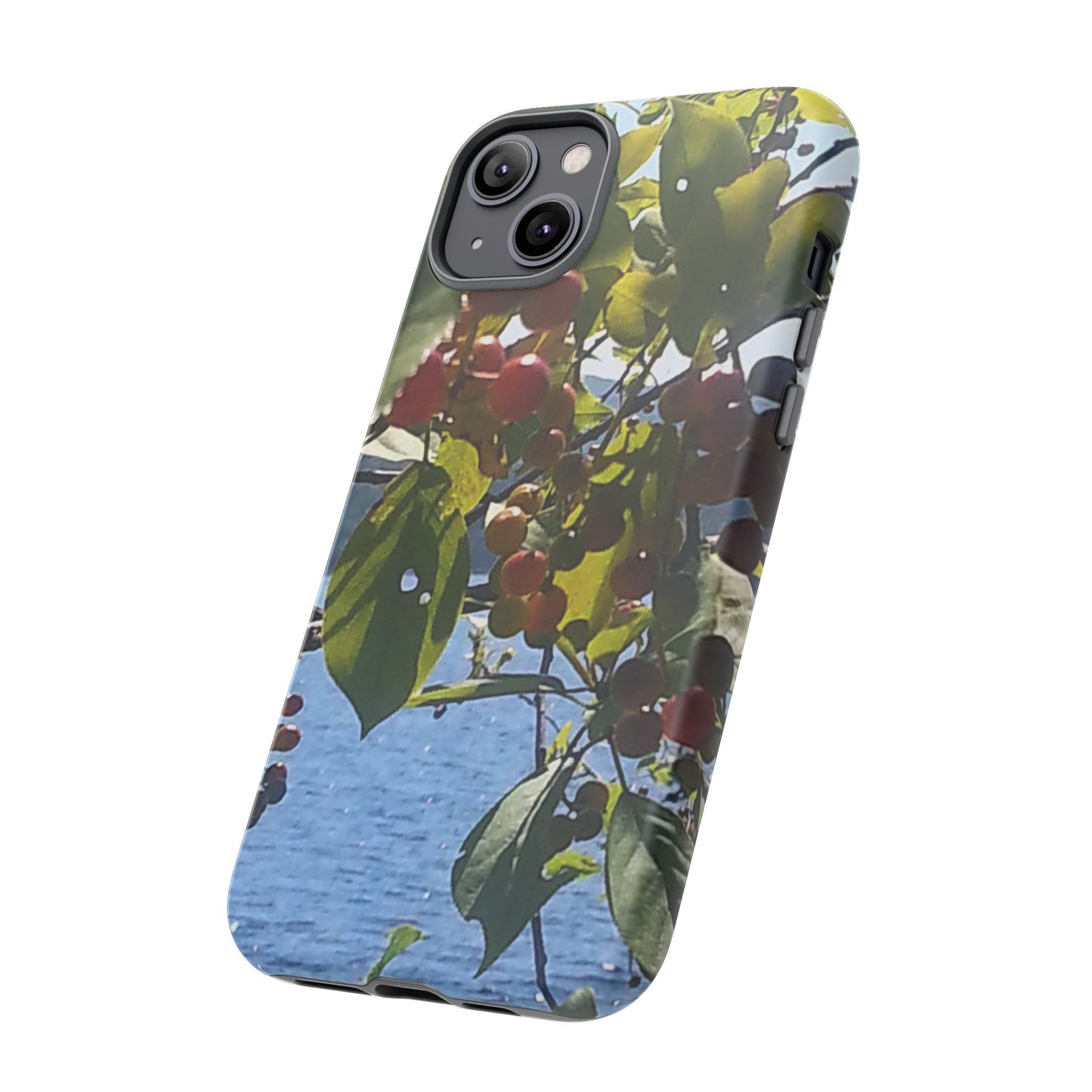 Phone Case - Nature-Inspired  - Vibrant Berry & Water Design