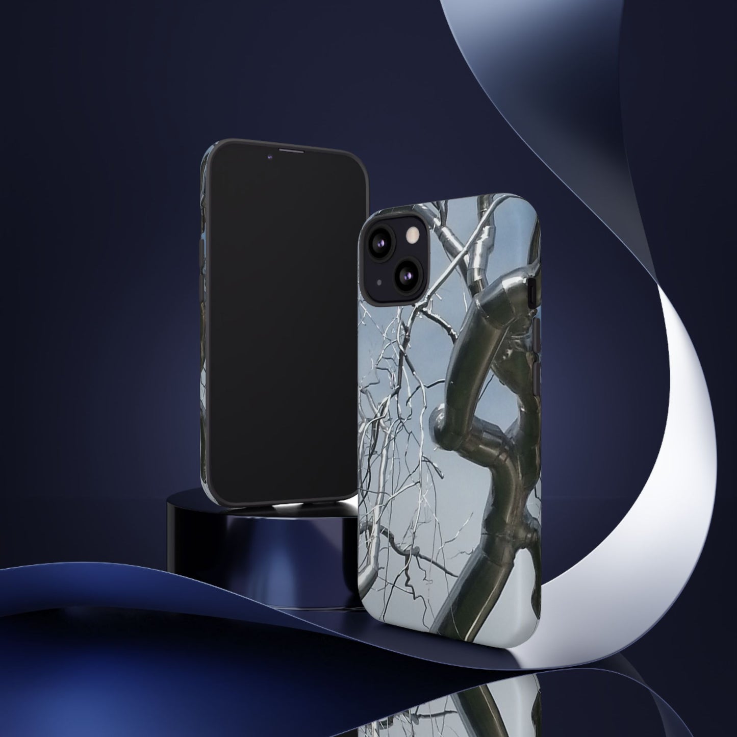 Phone Case - Durable Phone Protector with Bold Metal Nature-inspired Design