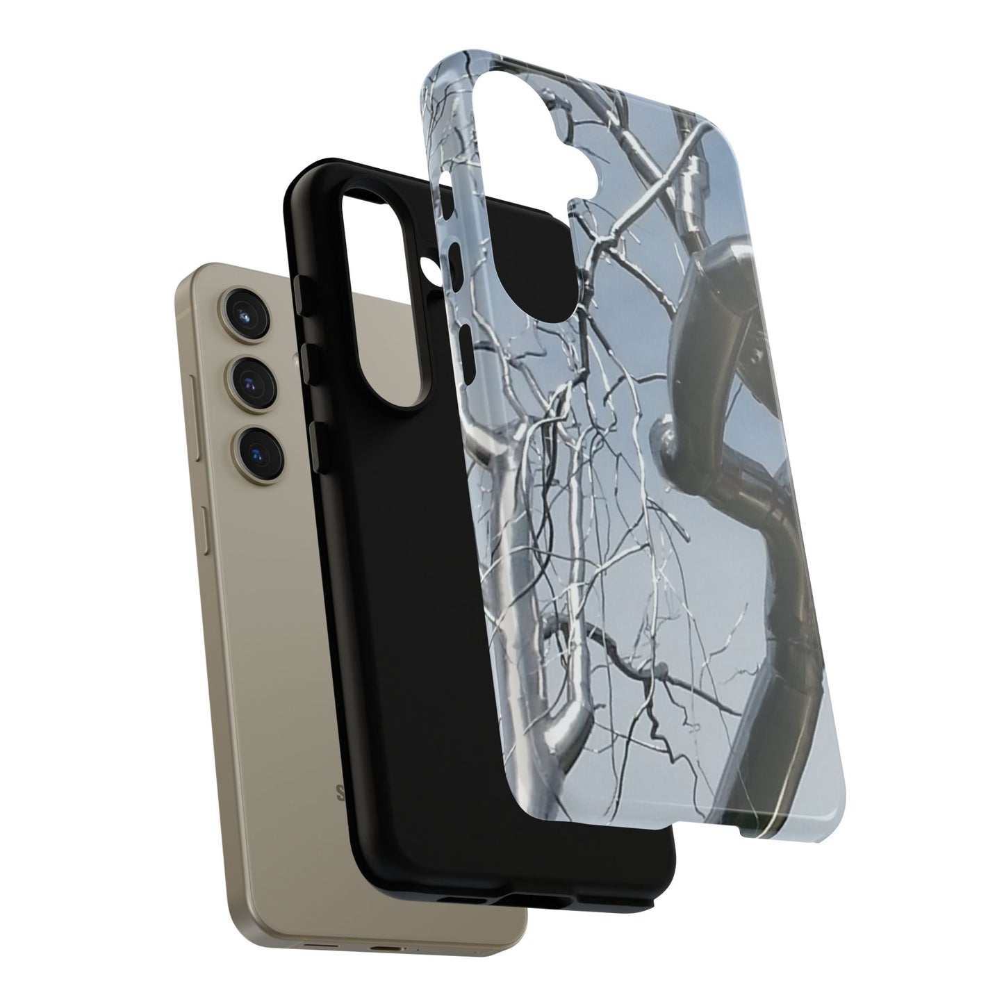 Phone Case - Durable Phone Protector with Bold Metal Nature-inspired Design