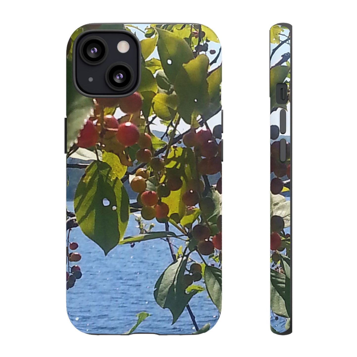 Phone Case - Nature-Inspired  - Vibrant Berry & Water Design