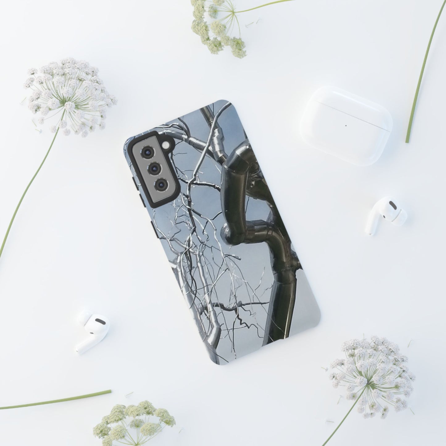 Phone Case - Durable Phone Protector with Bold Metal Nature-inspired Design