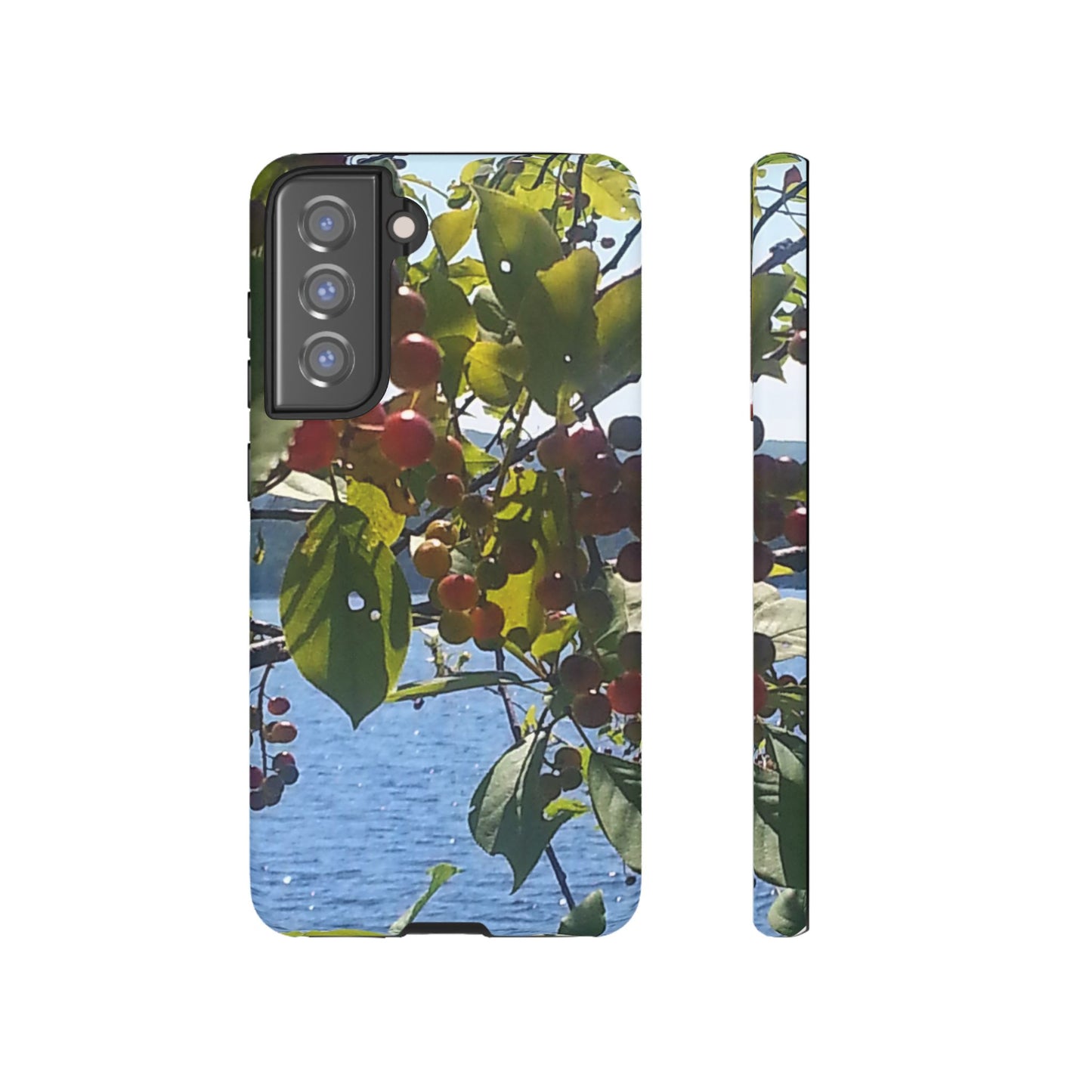 Phone Case - Nature-Inspired  - Vibrant Berry & Water Design