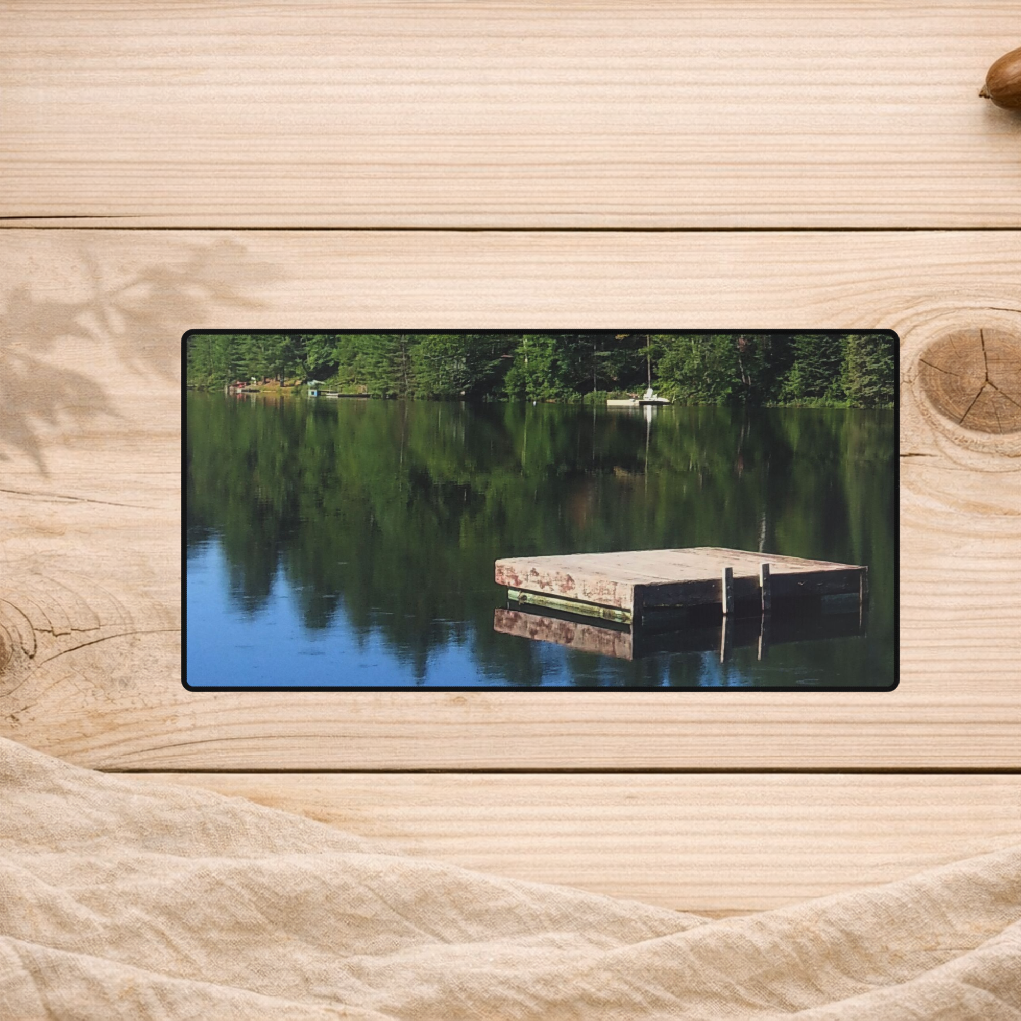 Reflected Focus | Serene Lakeside Desk Mat | The Nurture Collection