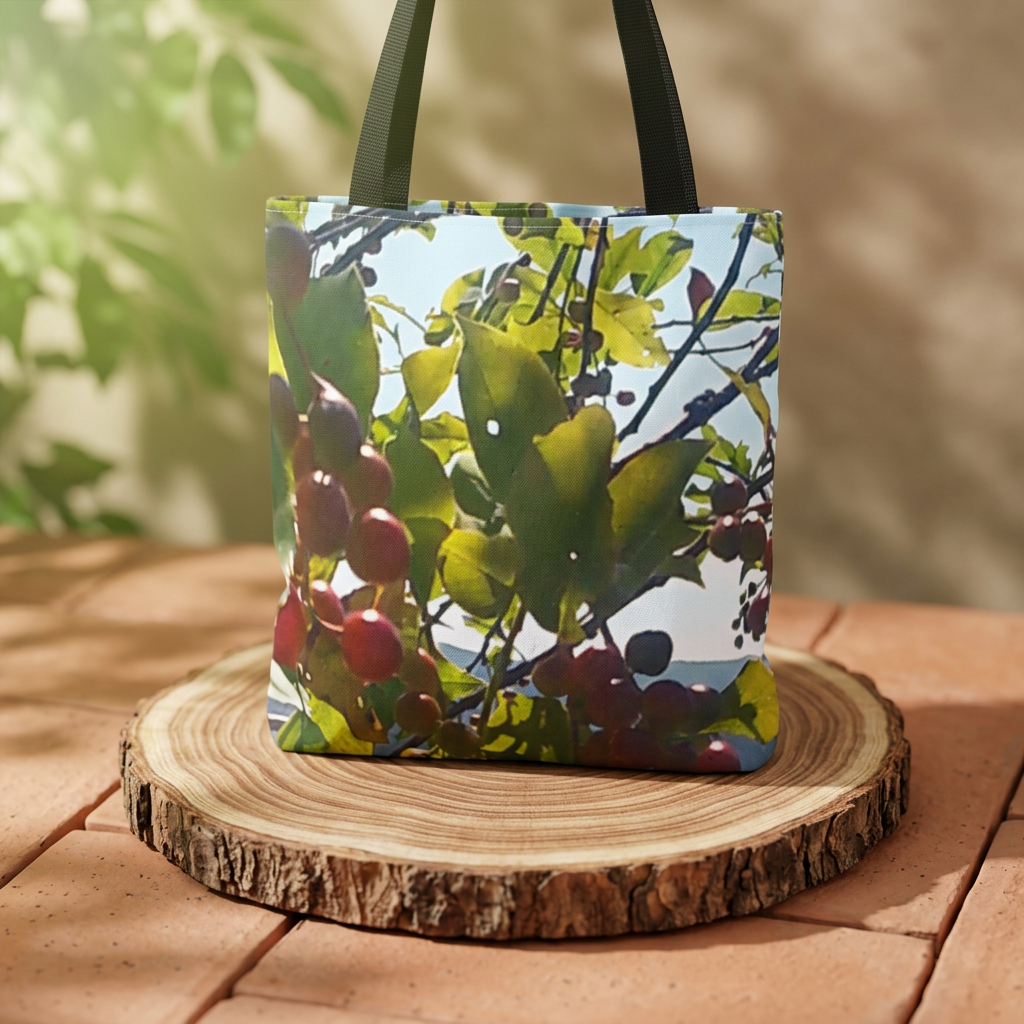 Ruby Foliage | Radiant Bloom Tote Bag | The Flow Collection