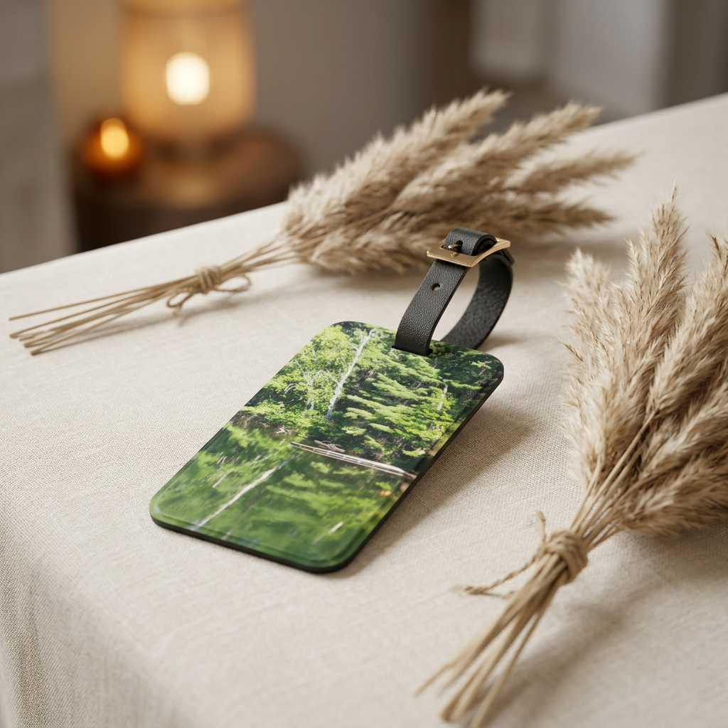 Mirror Symmetry | Tranquil Forest Reflection Luggage Tag | The Nurture Collection