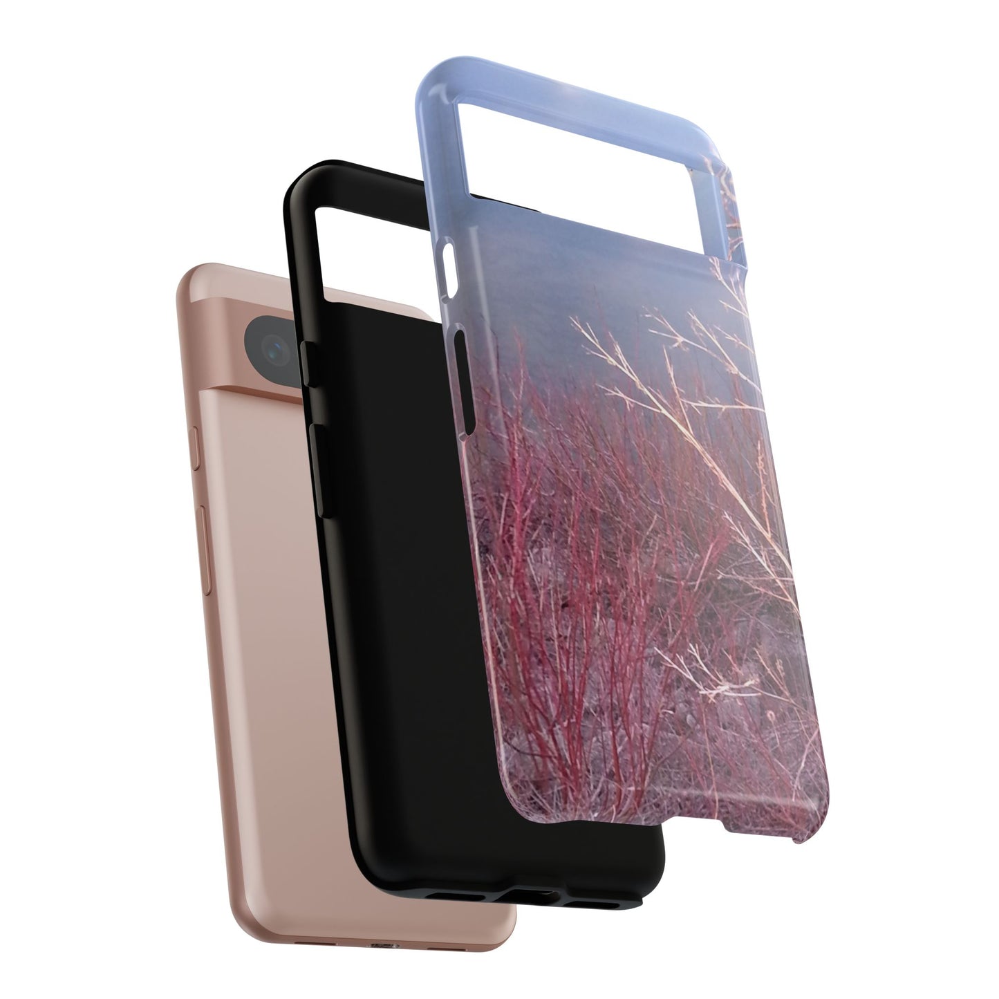 Phone Case - Nature-Inspired Winter Branches Coral Color