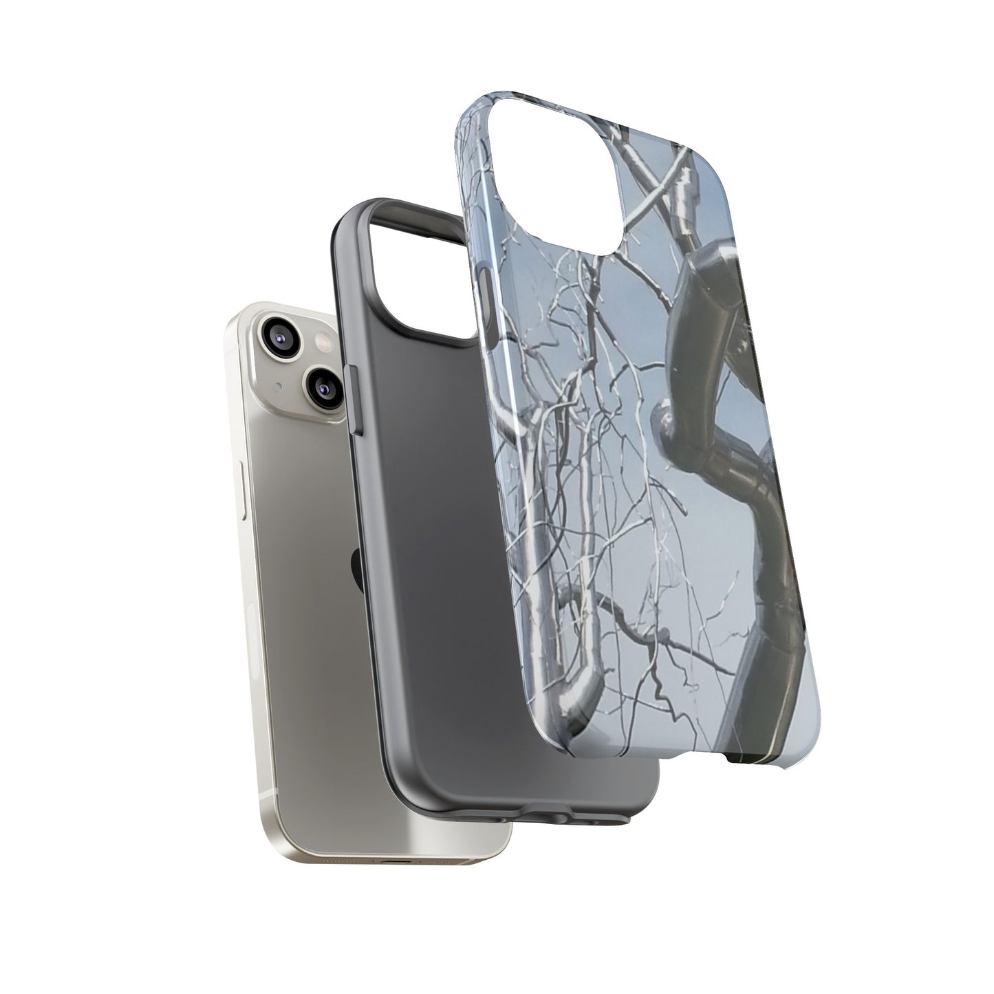 Phone Case - Durable Phone Protector with Bold Metal Nature-inspired Design