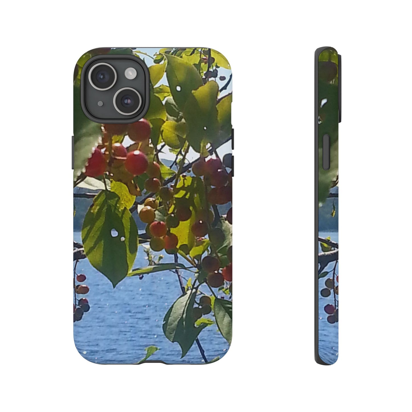 Phone Case - Nature-Inspired  - Vibrant Berry & Water Design