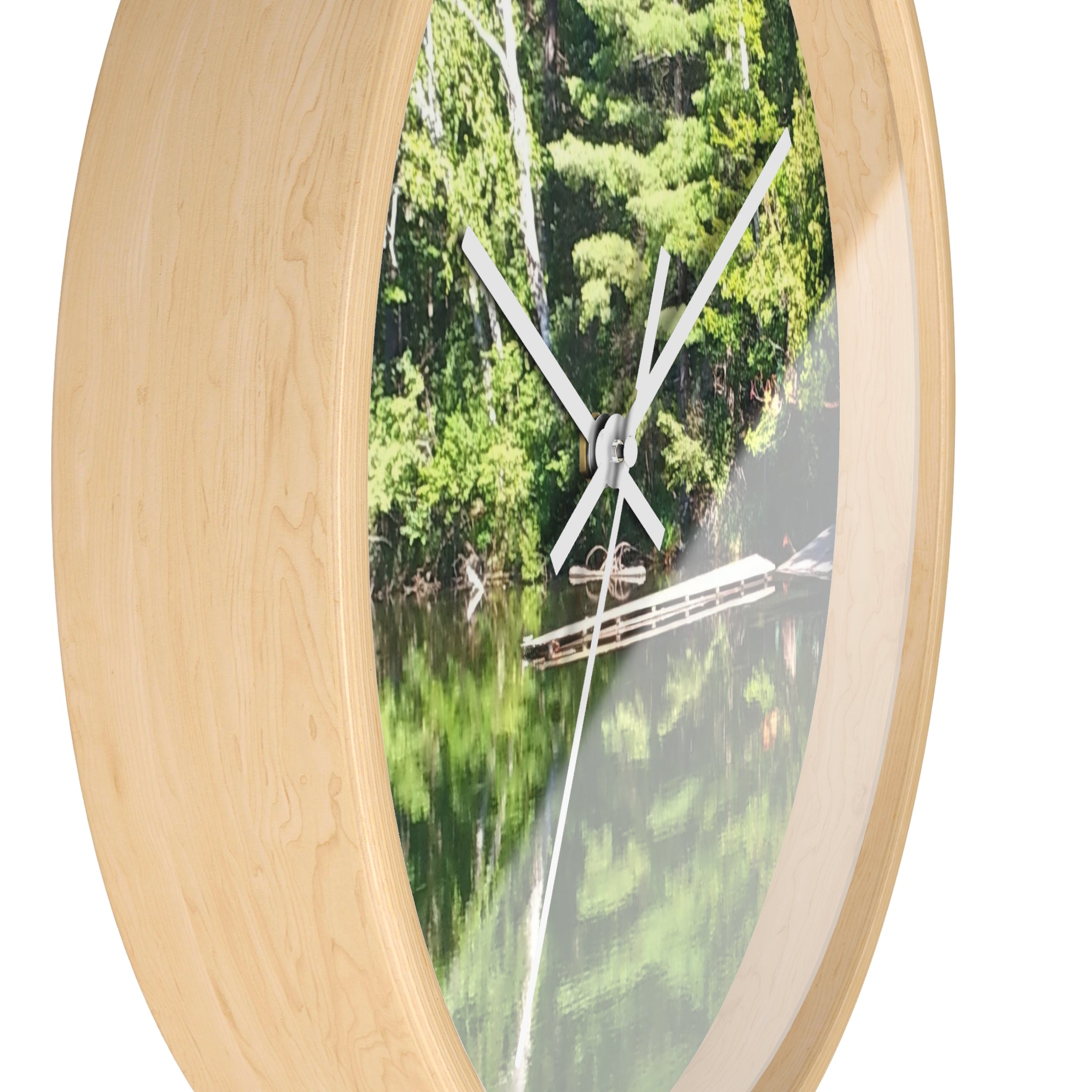 Quiet Wilds | Hushed Forest Canopy Silent Glass Clock | The Nurture Collection