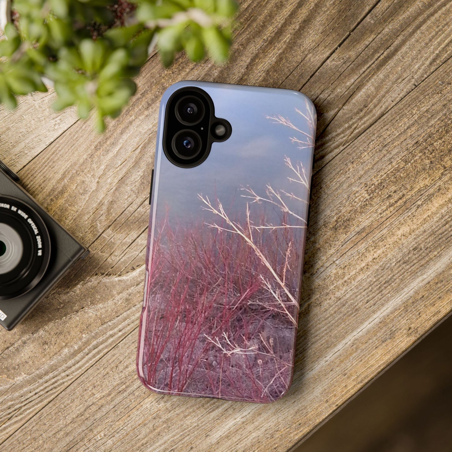 Phone Case - Nature-Inspired Winter Branches Coral Color