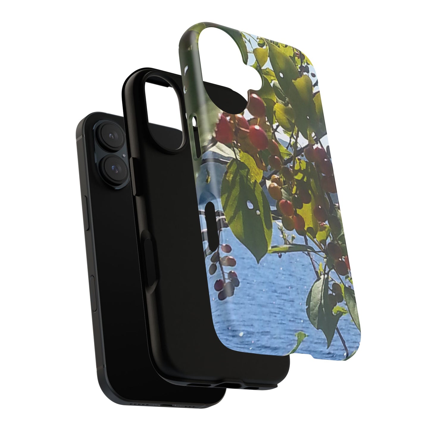 Phone Case - Nature-Inspired  - Vibrant Berry & Water Design