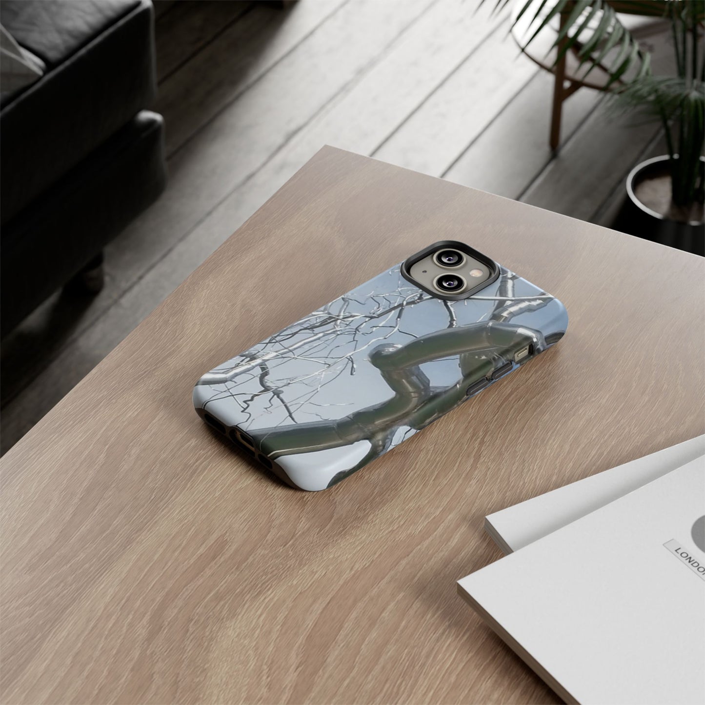 Phone Case - Durable Phone Protector with Bold Metal Nature-inspired Design