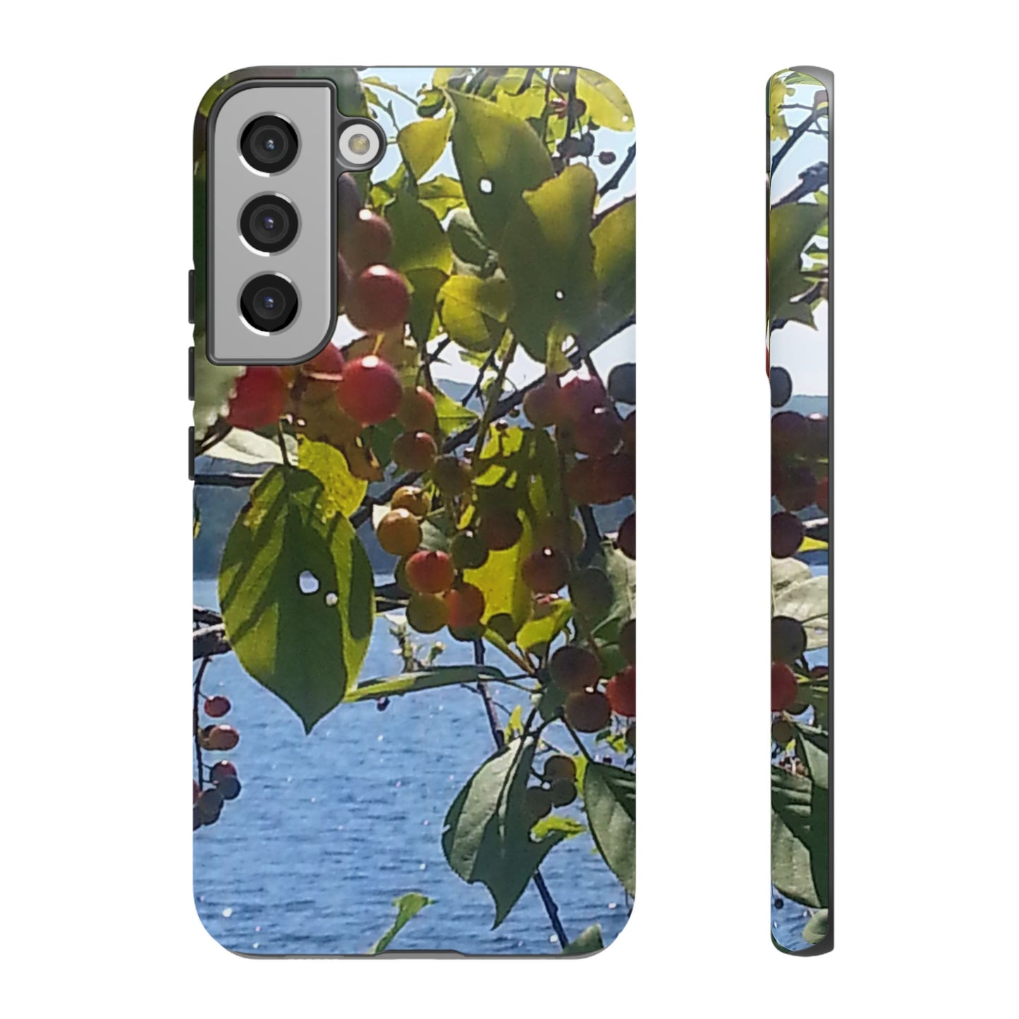 Phone Case - Nature-Inspired  - Vibrant Berry & Water Design