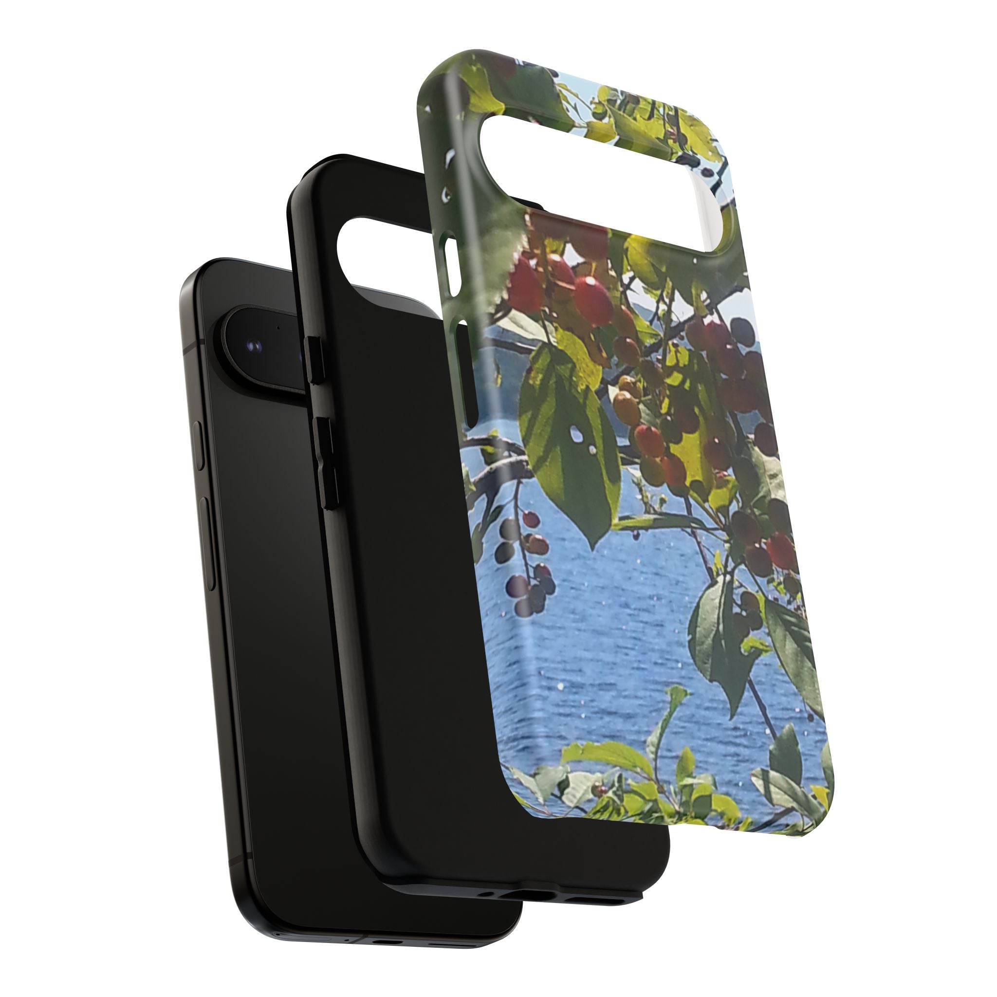 Crimson Pulse | Vibrant Crimson Berry Botanical Phone Case | The Flow Collection