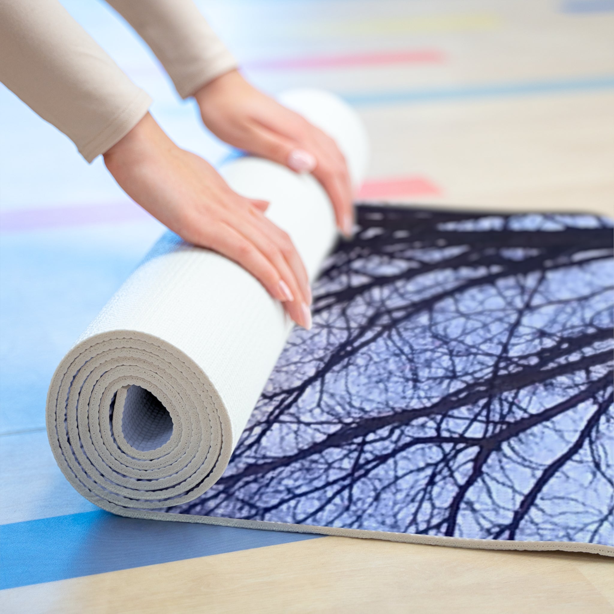 Rooted Calm | Hushed Azure Horizon Yoga Mat | The Nurture Collection
