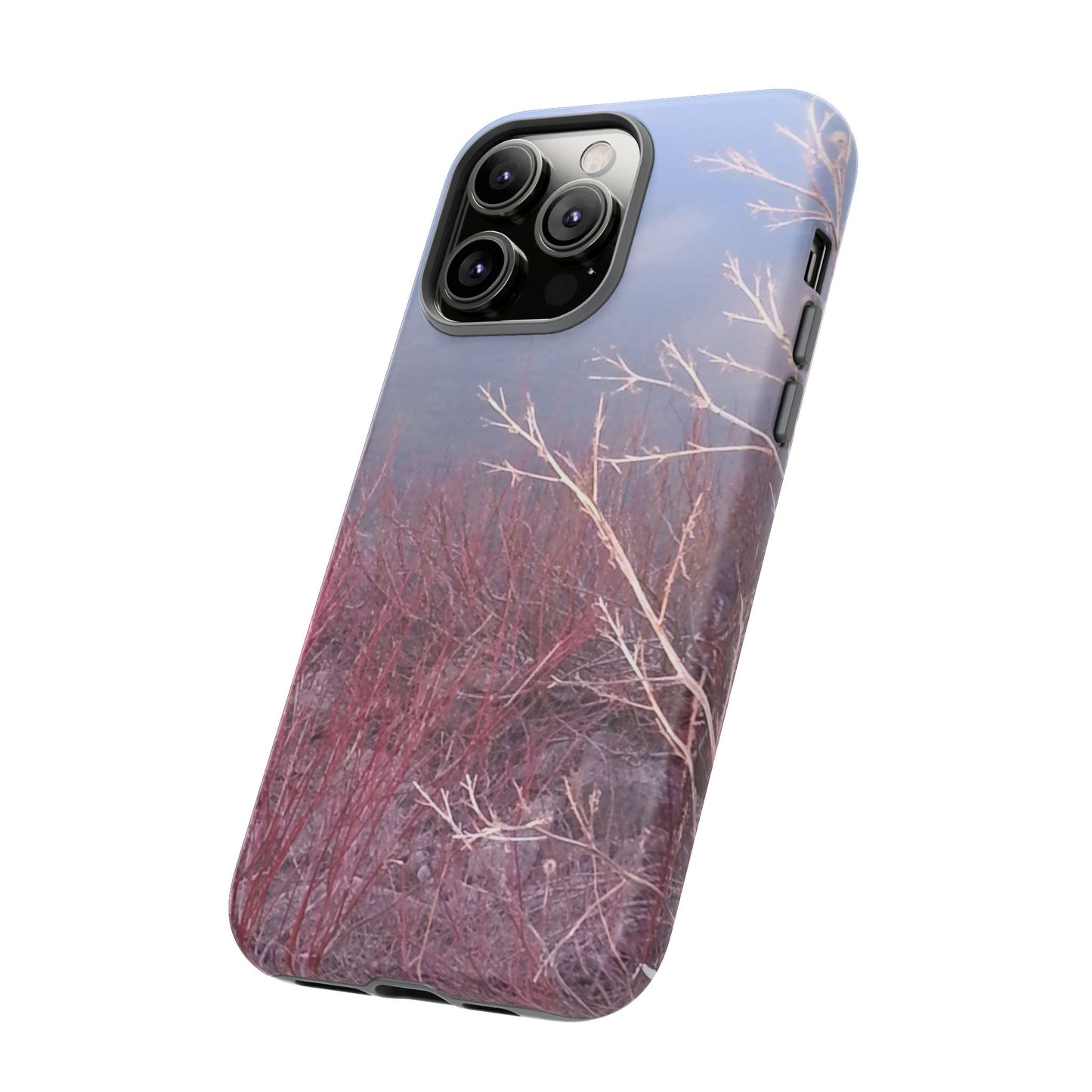 Phone Case - Nature-Inspired Winter Branches Coral Color