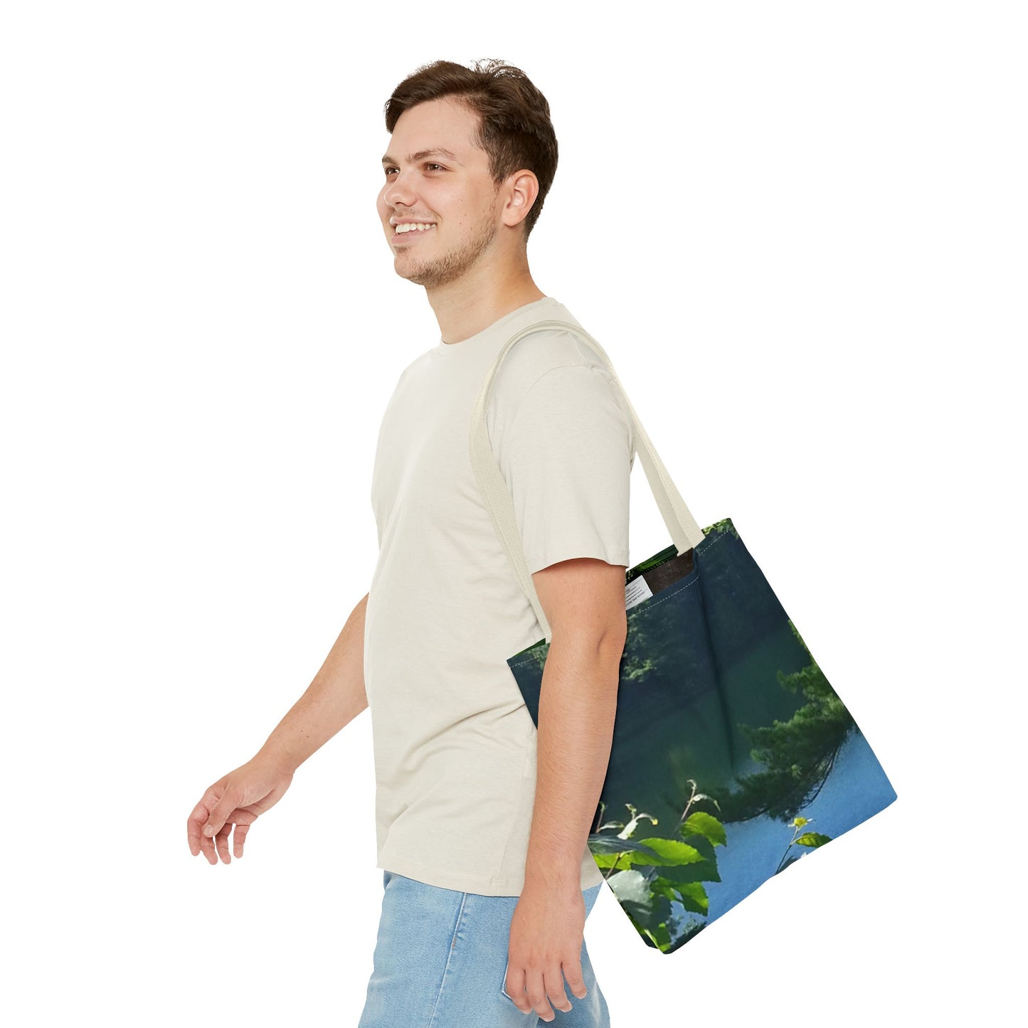 Tote Bag - Nature-inspired Looking Out at the Lake - Ideal for Outdoor Enthusiasts