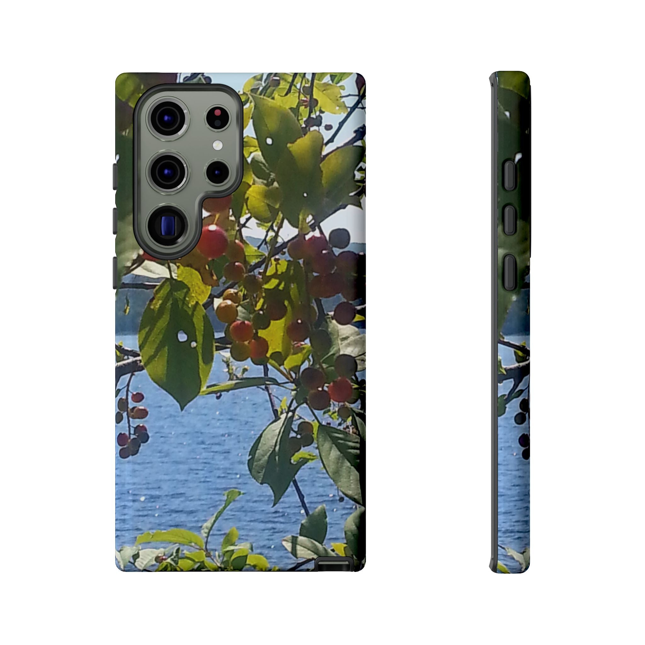 Crimson Pulse | Vibrant Crimson Berry Botanical Phone Case | The Flow Collection