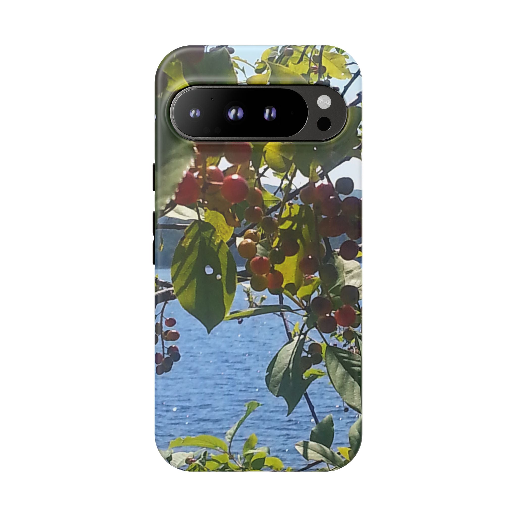 Crimson Pulse | Vibrant Crimson Berry Botanical Phone Case | The Flow Collection