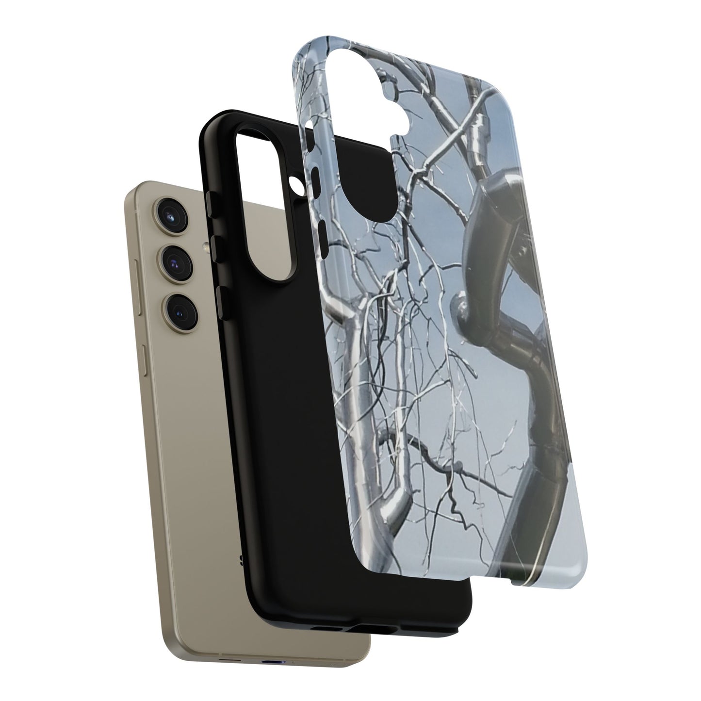 Phone Case - Durable Phone Protector with Bold Metal Nature-inspired Design