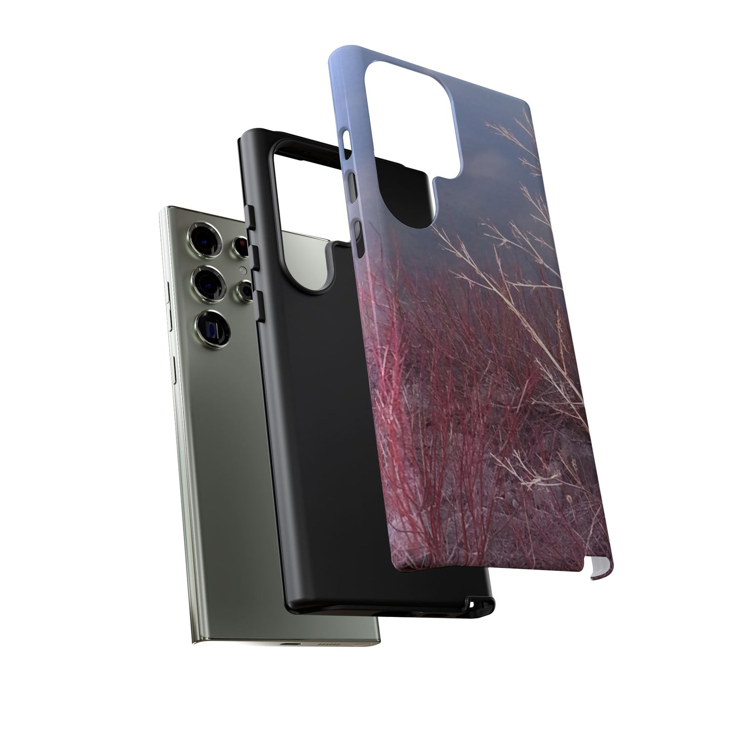 Phone Case - Nature-Inspired Winter Branches Coral Color