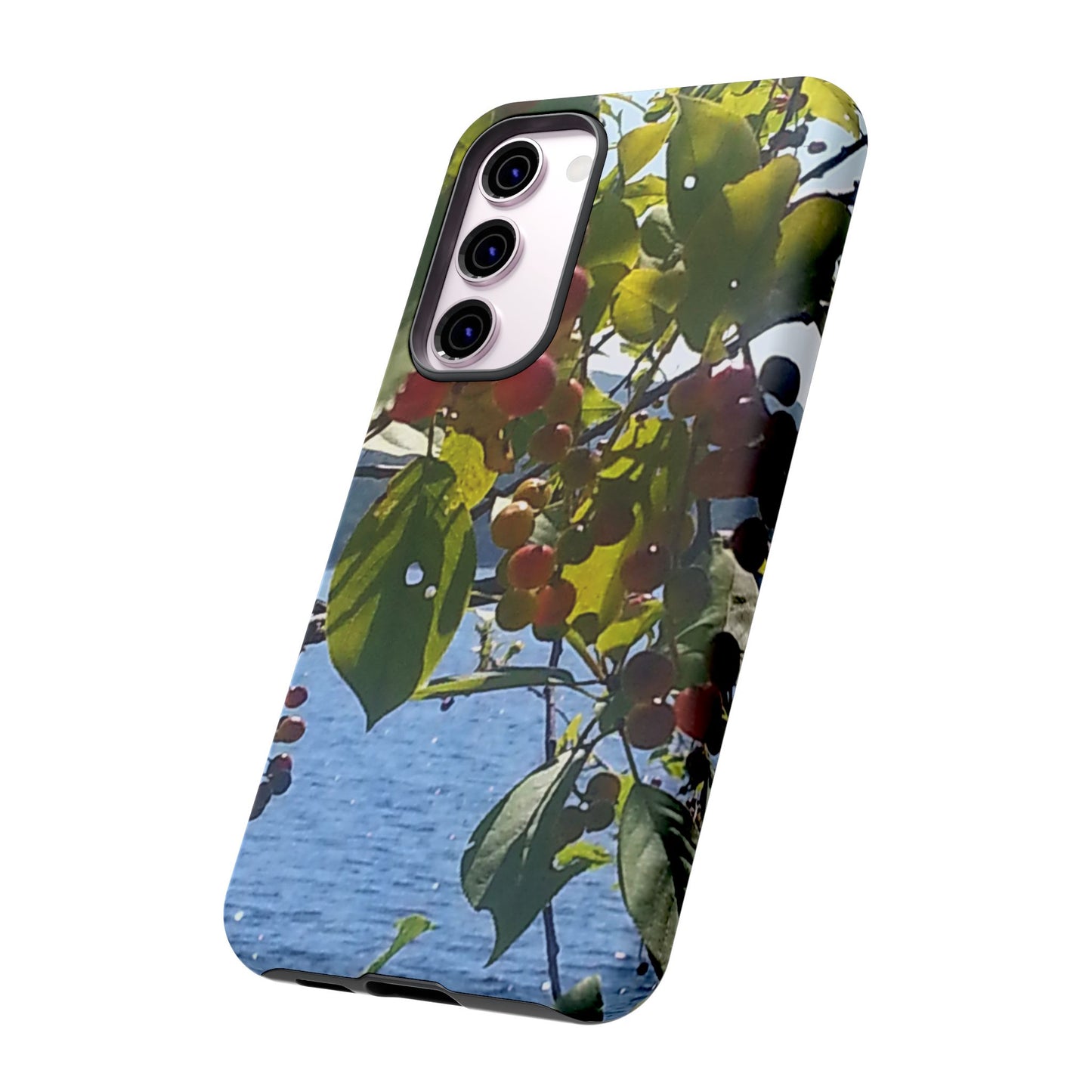 Phone Case - Nature-Inspired  - Vibrant Berry & Water Design