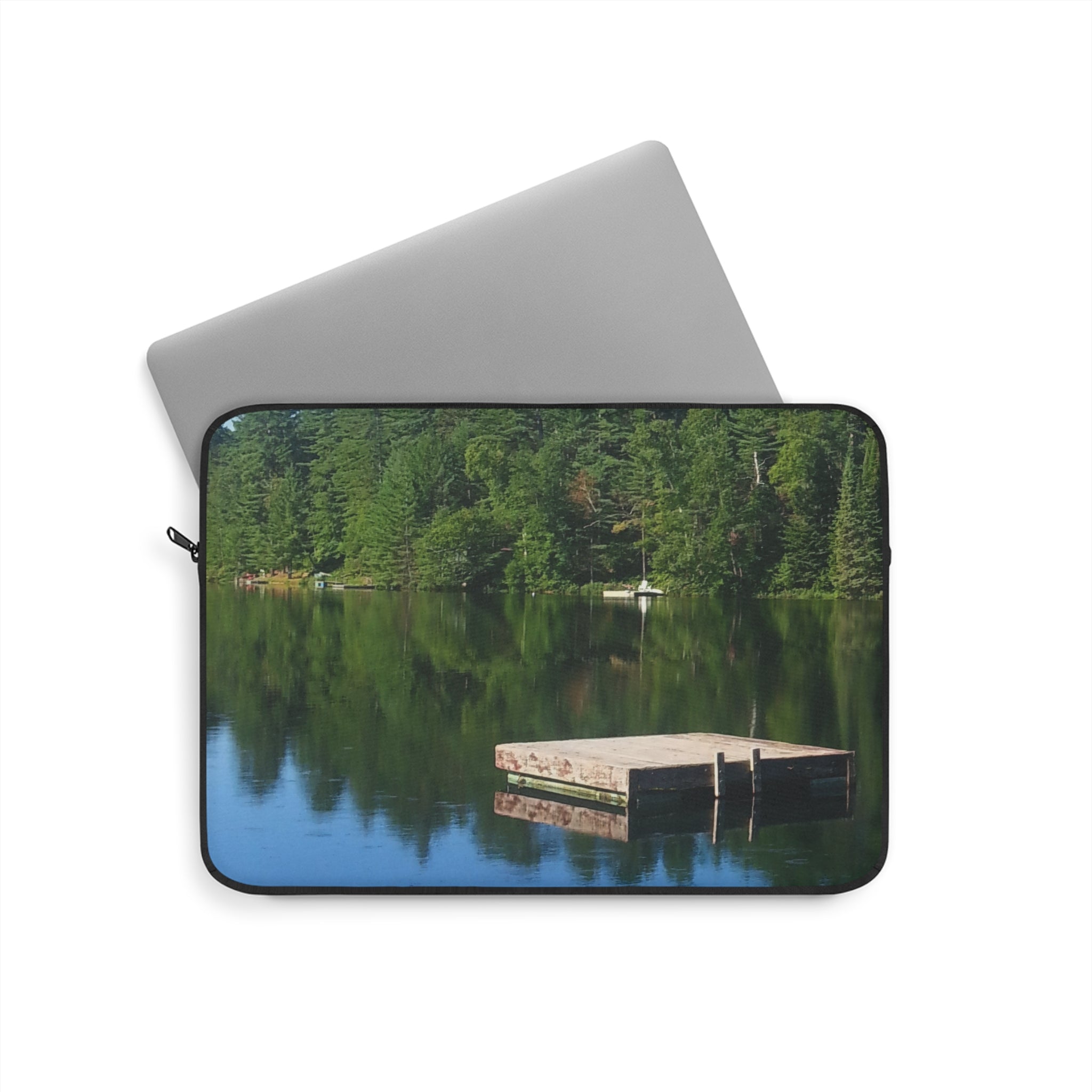 Reflective Solitude | Placid Lakefront Laptop Sleeve | The Flow Collection