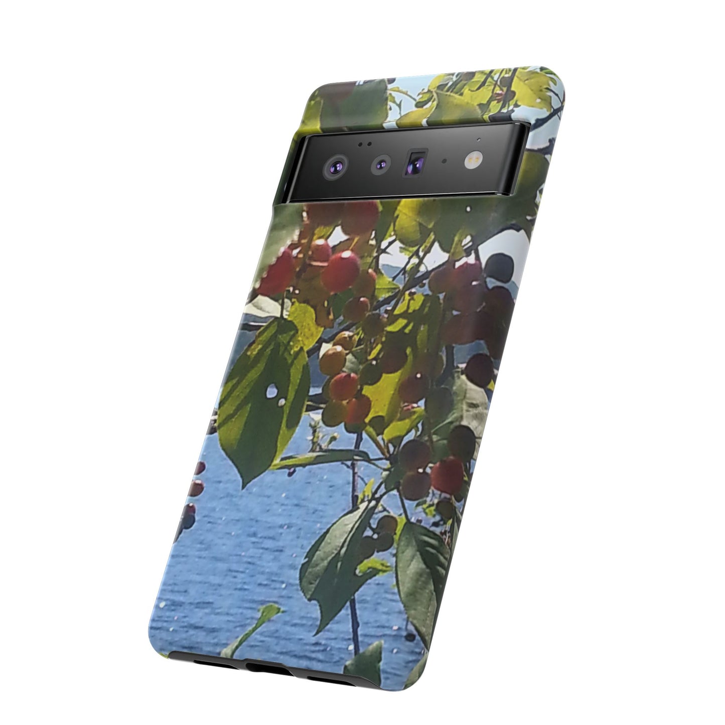 Phone Case - Nature-Inspired  - Vibrant Berry & Water Design