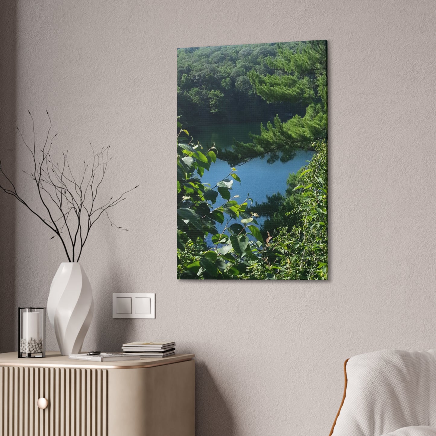 Canvas Art - Nature-inspired Overlooking the Lake