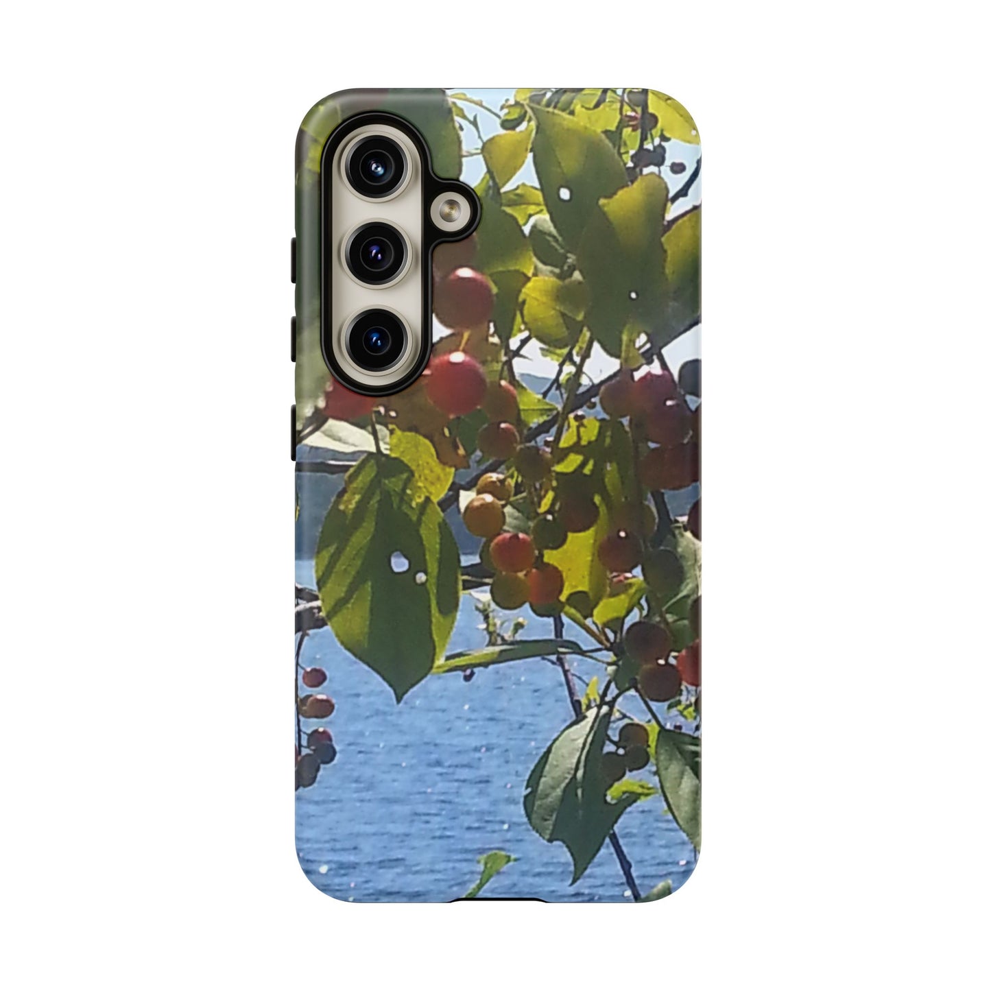 Phone Case - Nature-Inspired  - Vibrant Berry & Water Design