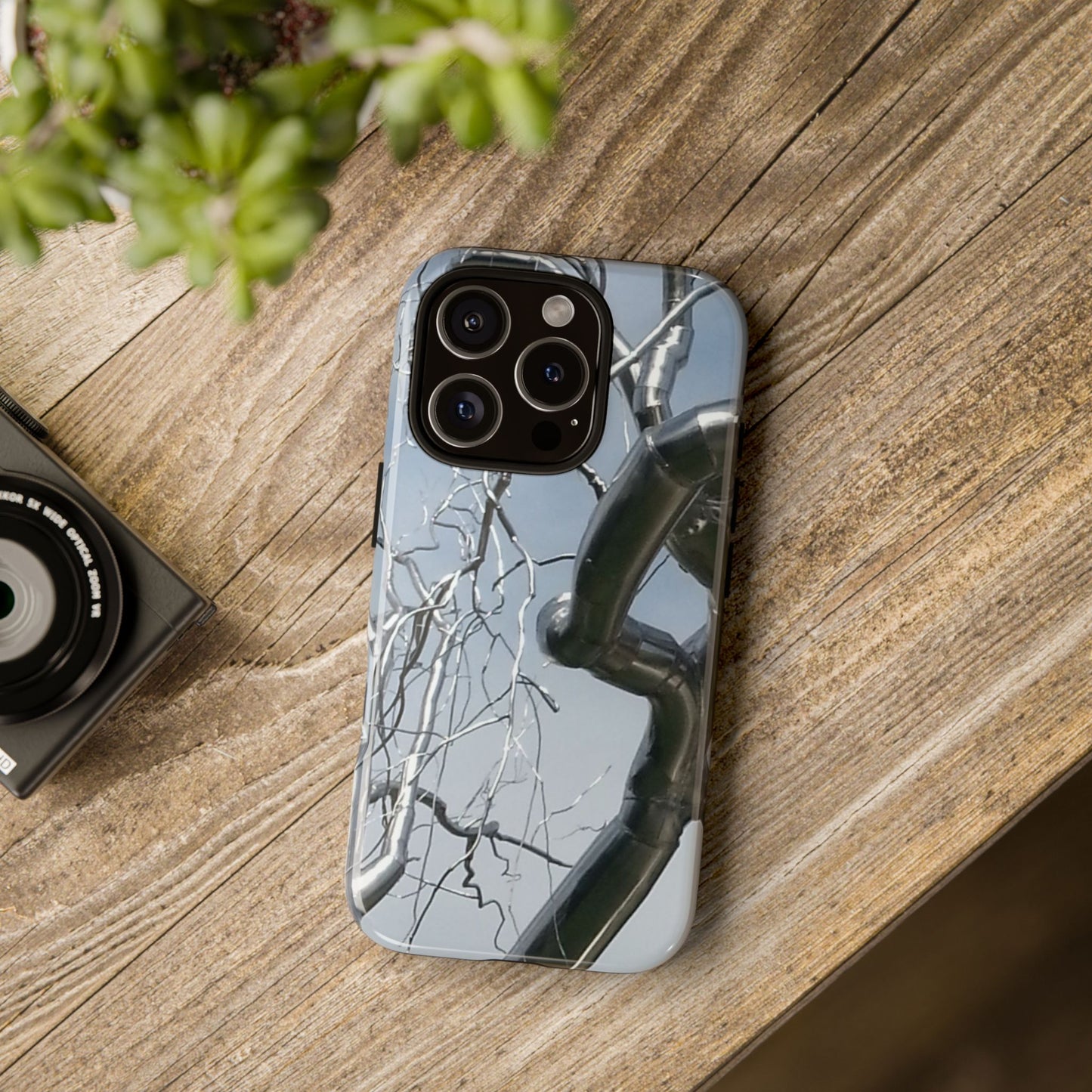 Phone Case - Durable Phone Protector with Bold Metal Nature-inspired Design