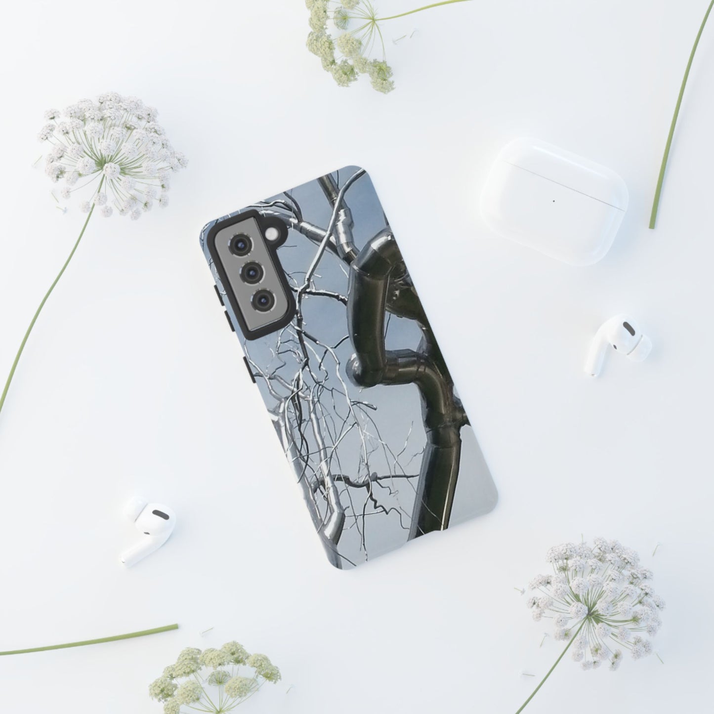 Phone Case - Durable Phone Protector with Bold Metal Nature-inspired Design