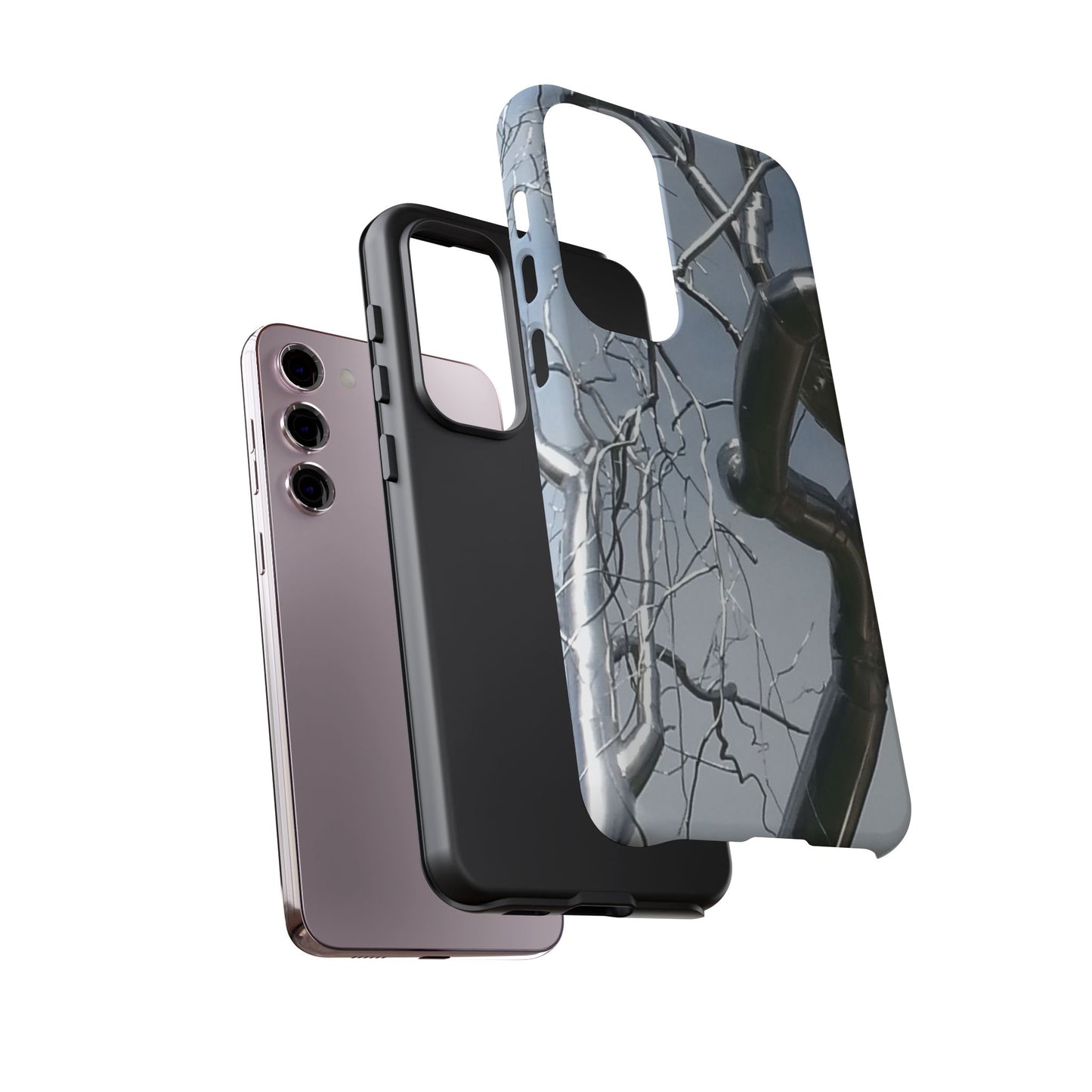 Phone Case - Durable Phone Protector with Bold Metal Nature-inspired Design